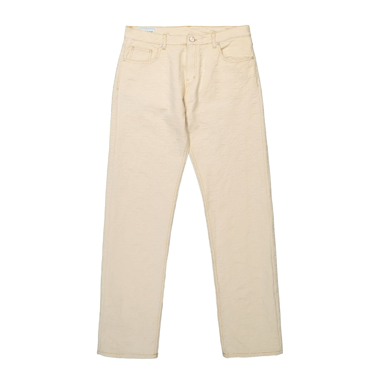 Casablanca Monogram Straight Leg Jeans Beige Detail view 1 | Gate
