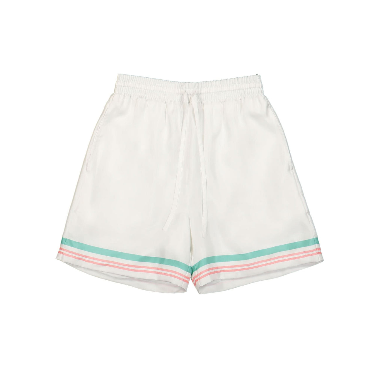 Casablanca Silk Shorts With Drawstrings White Detail view 1 | Gate