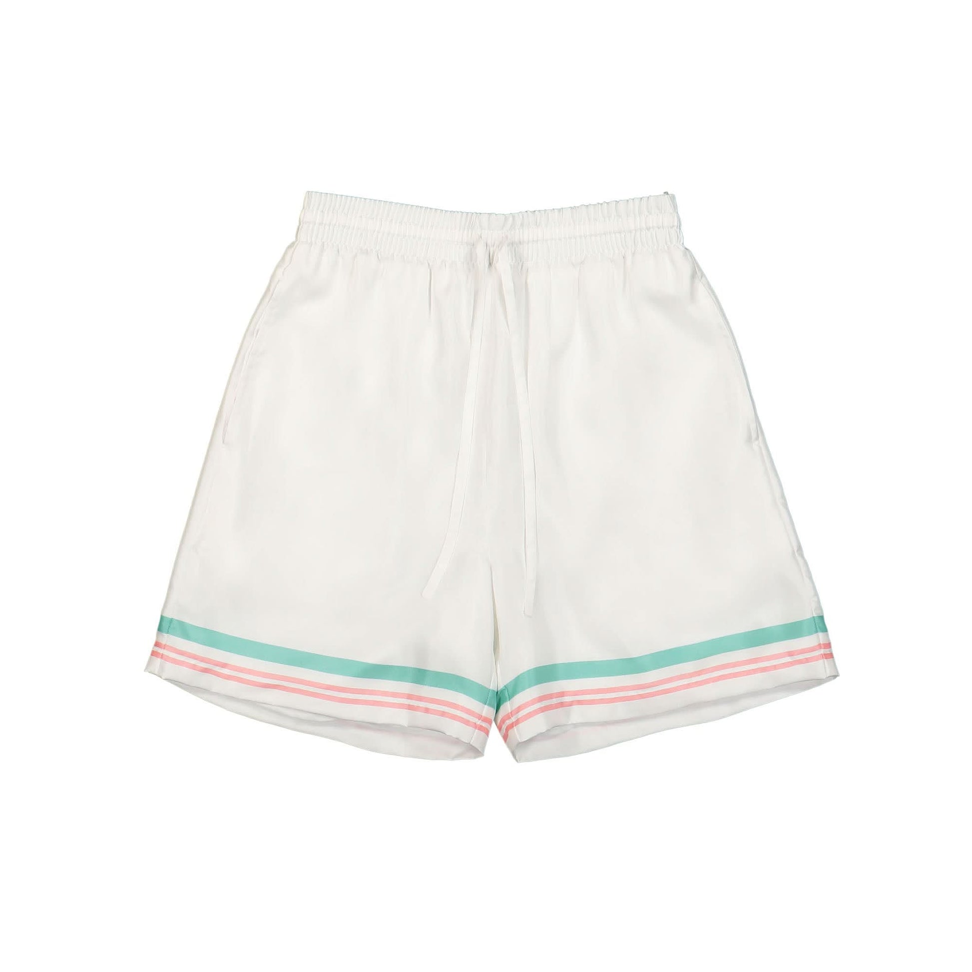 Casablanca Silk Shorts With Drawstrings White Detail view 1 | Gate