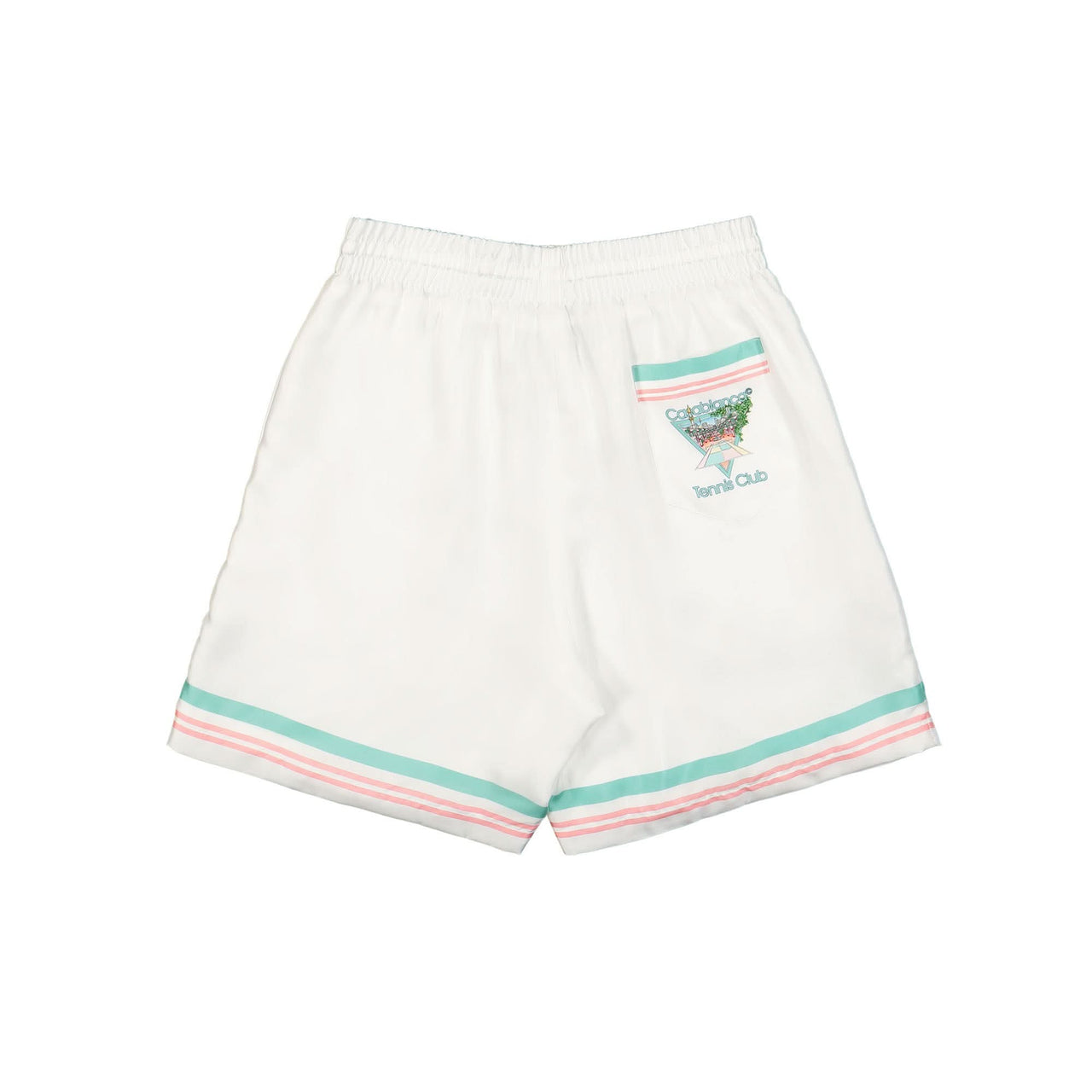 Casablanca Silk Shorts With Drawstrings White Detail view 1 | Gate