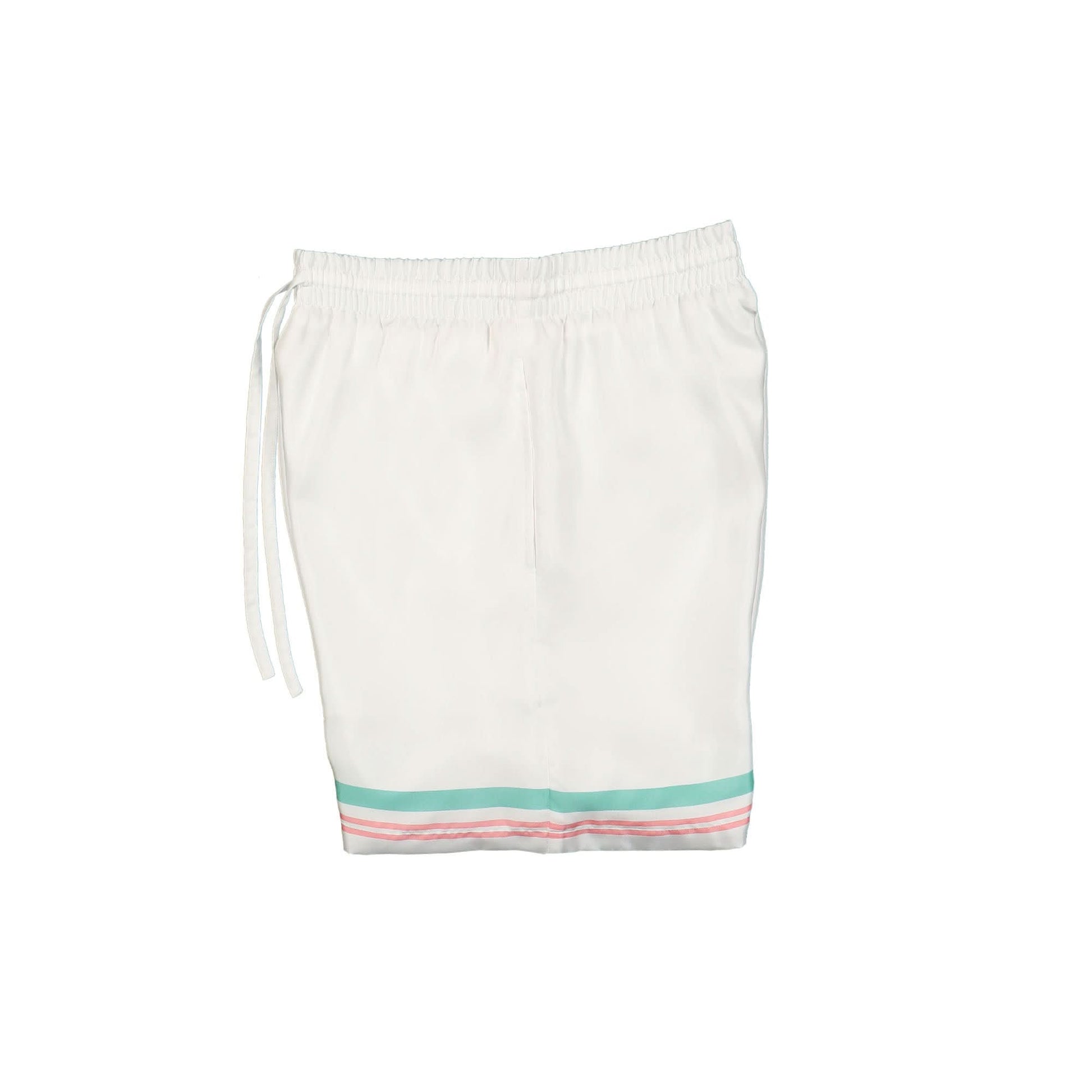 Casablanca Silk Shorts With Drawstrings White Detail view 3 | Gate