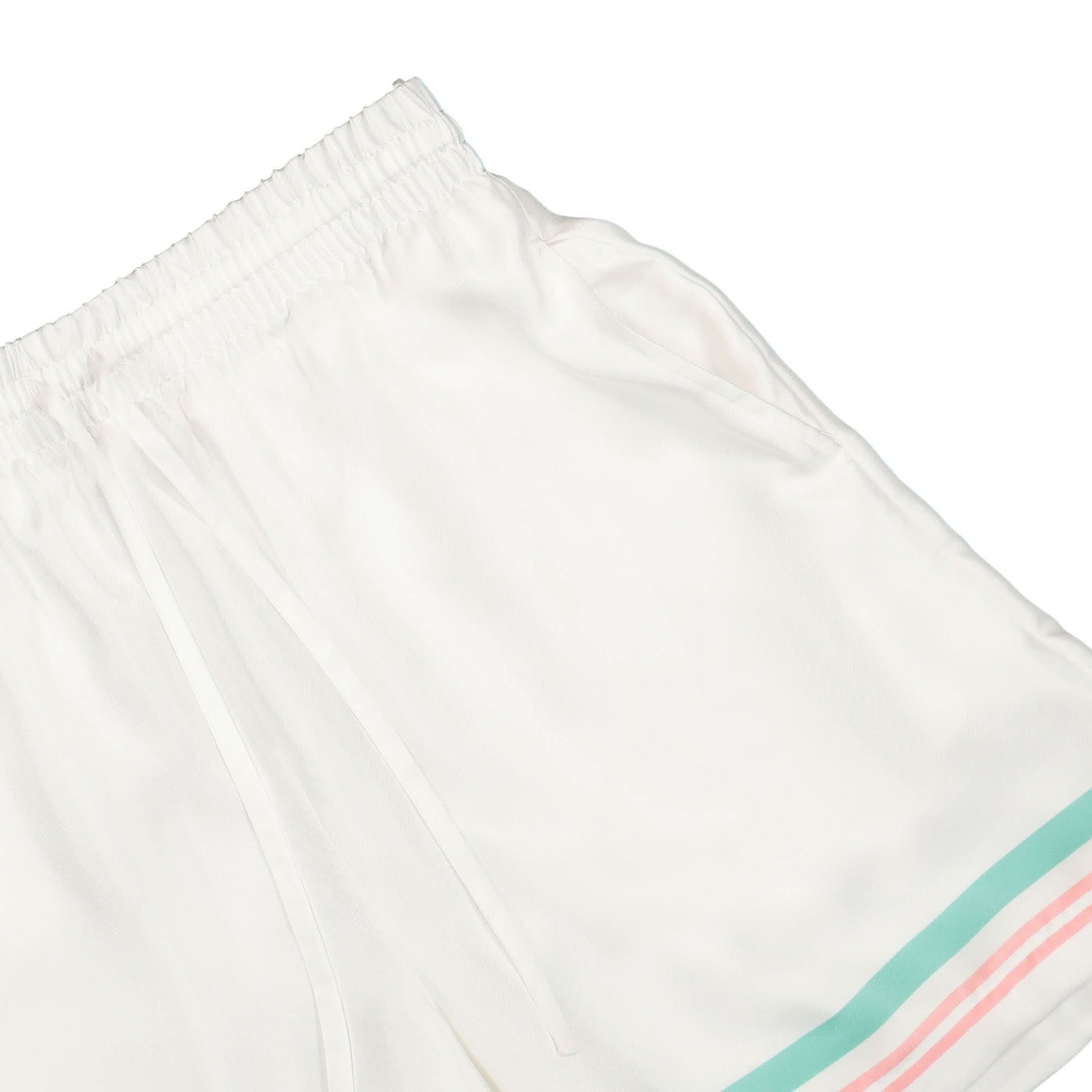 Casablanca Silk Shorts With Drawstrings White Detail view 5 | Gate