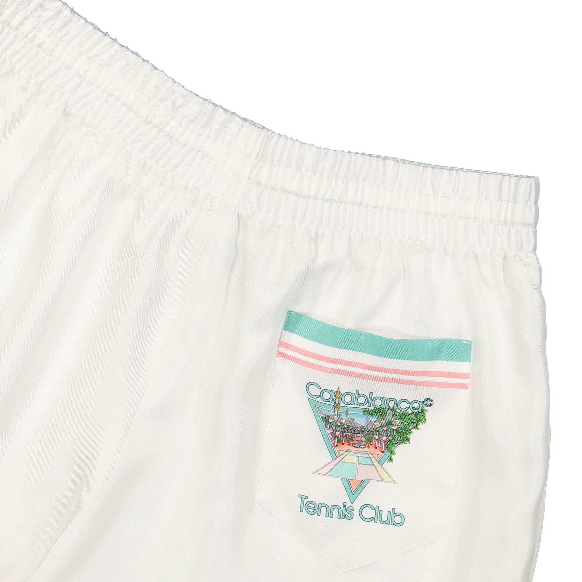 Casablanca Silk Shorts With Drawstrings White Detail view 4 | Gate