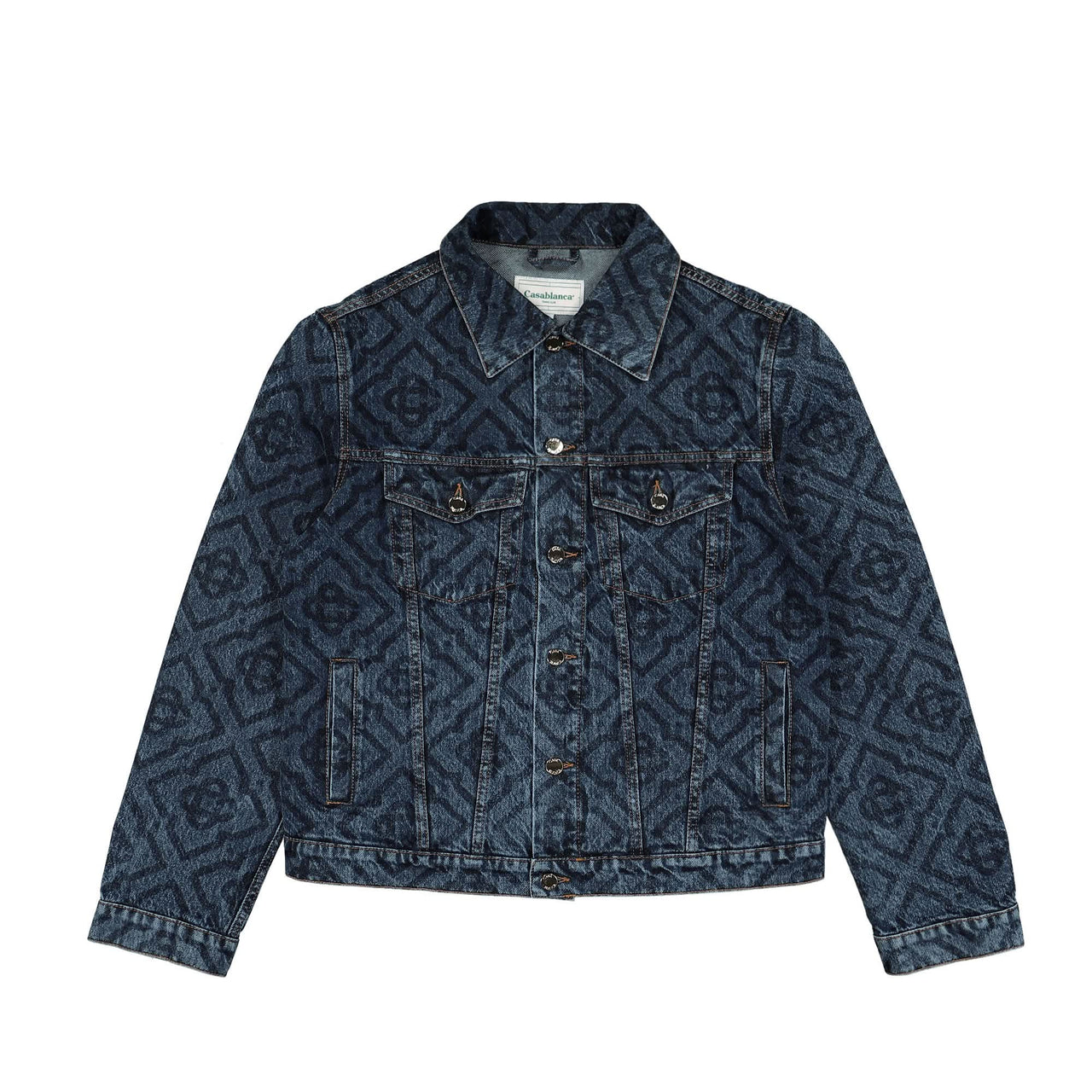 Casablanca Laser Monogram Denim Jacket Blue Detail view 1 | Gate