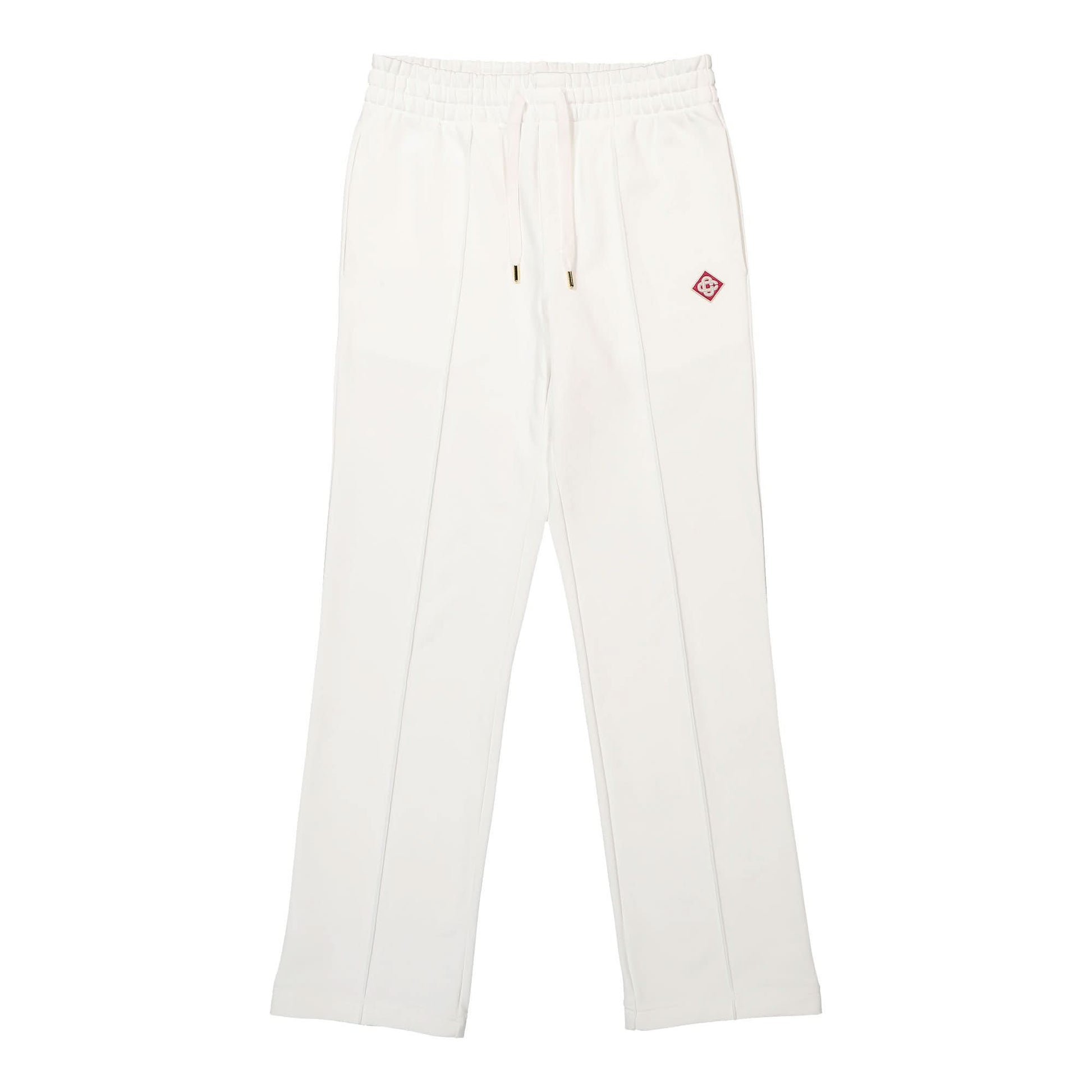 Casablanca Diamond Logo Embroidered Patch Pintuck Jogger White Detail view 1 | Gate