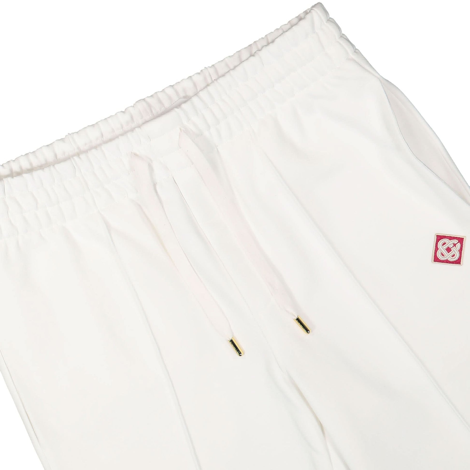 Casablanca Diamond Logo Embroidered Patch Pintuck Jogger White Detail view 4 | Gate