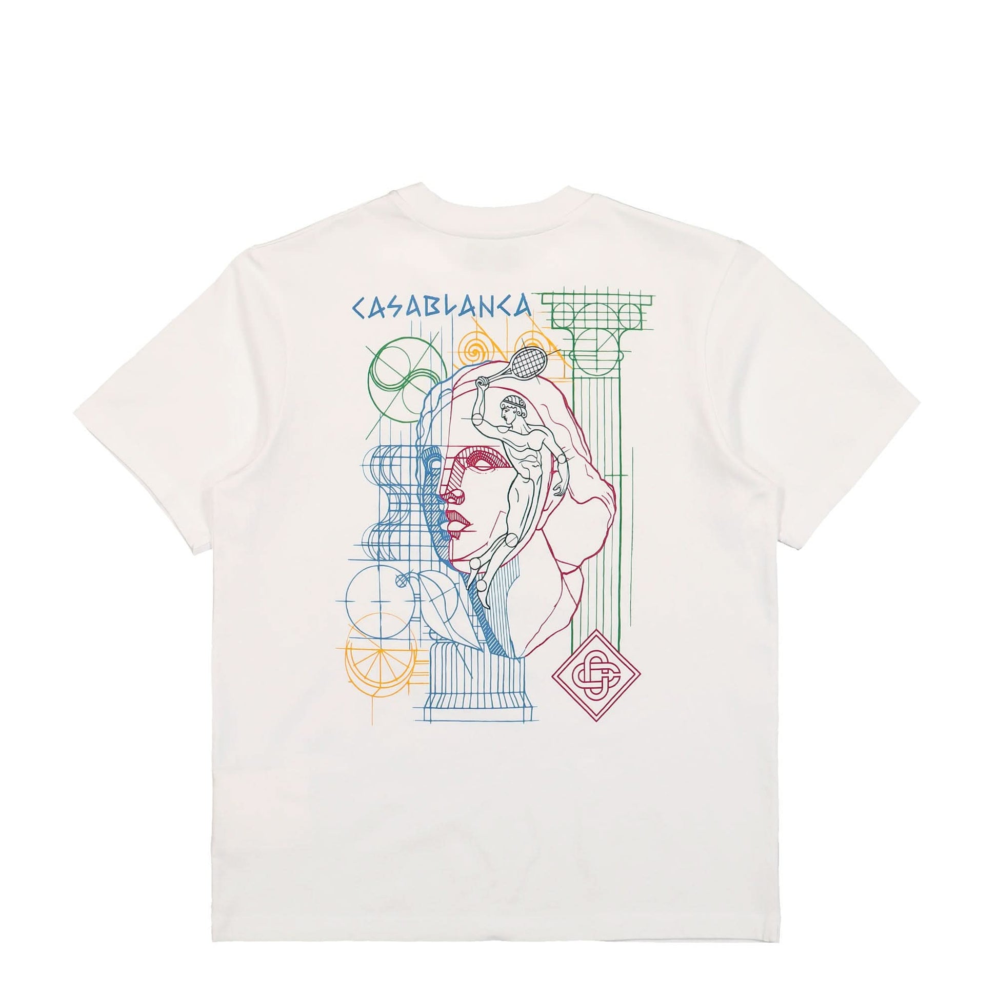 Casablanca Drawing Lab Screen Printed T-Shirt White Detail view 2 | Gate