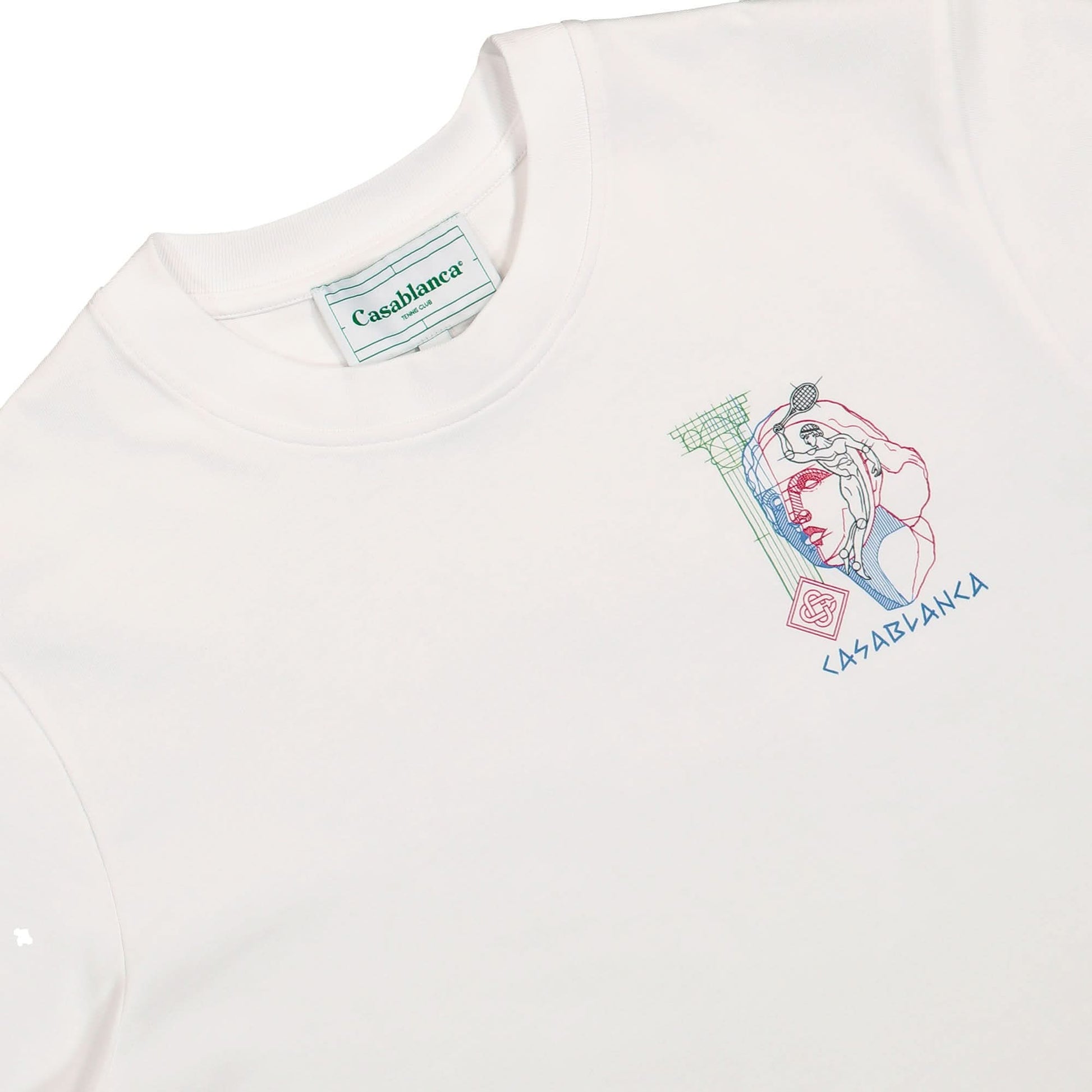 Casablanca Drawing Lab Screen Printed T-Shirt White Detail view 3 | Gate