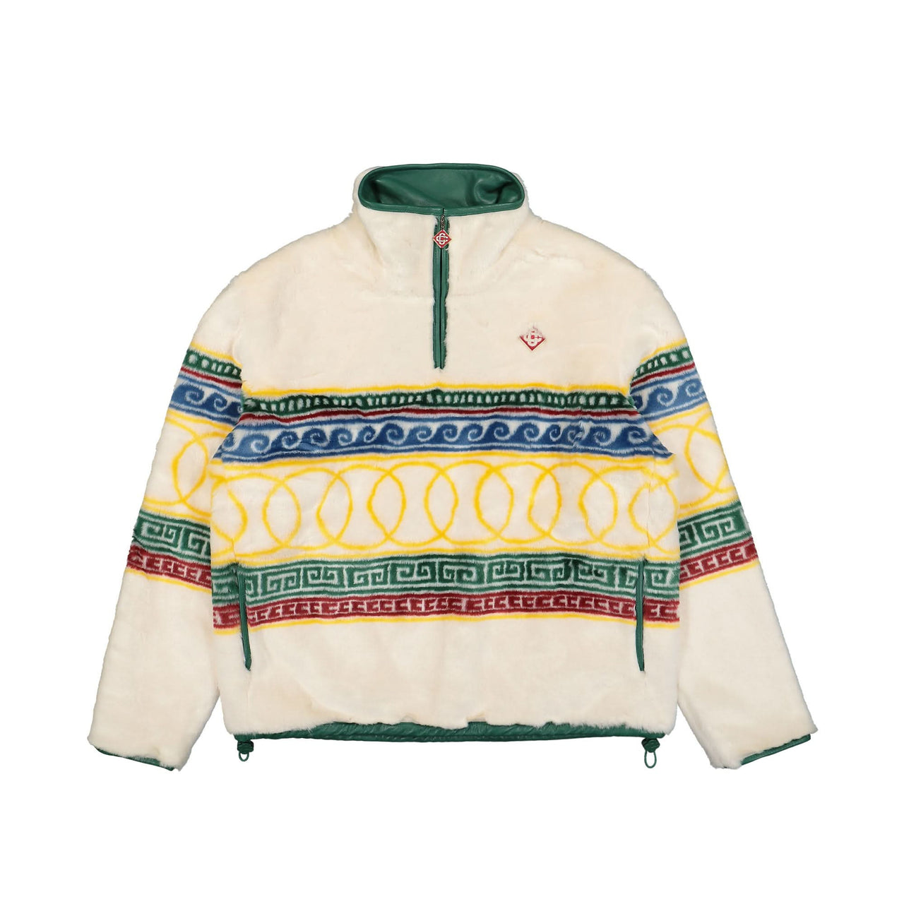 Casablanca Jacquard Faux Fur Pullover Jacket Multicolor Detail view 1 | Gate