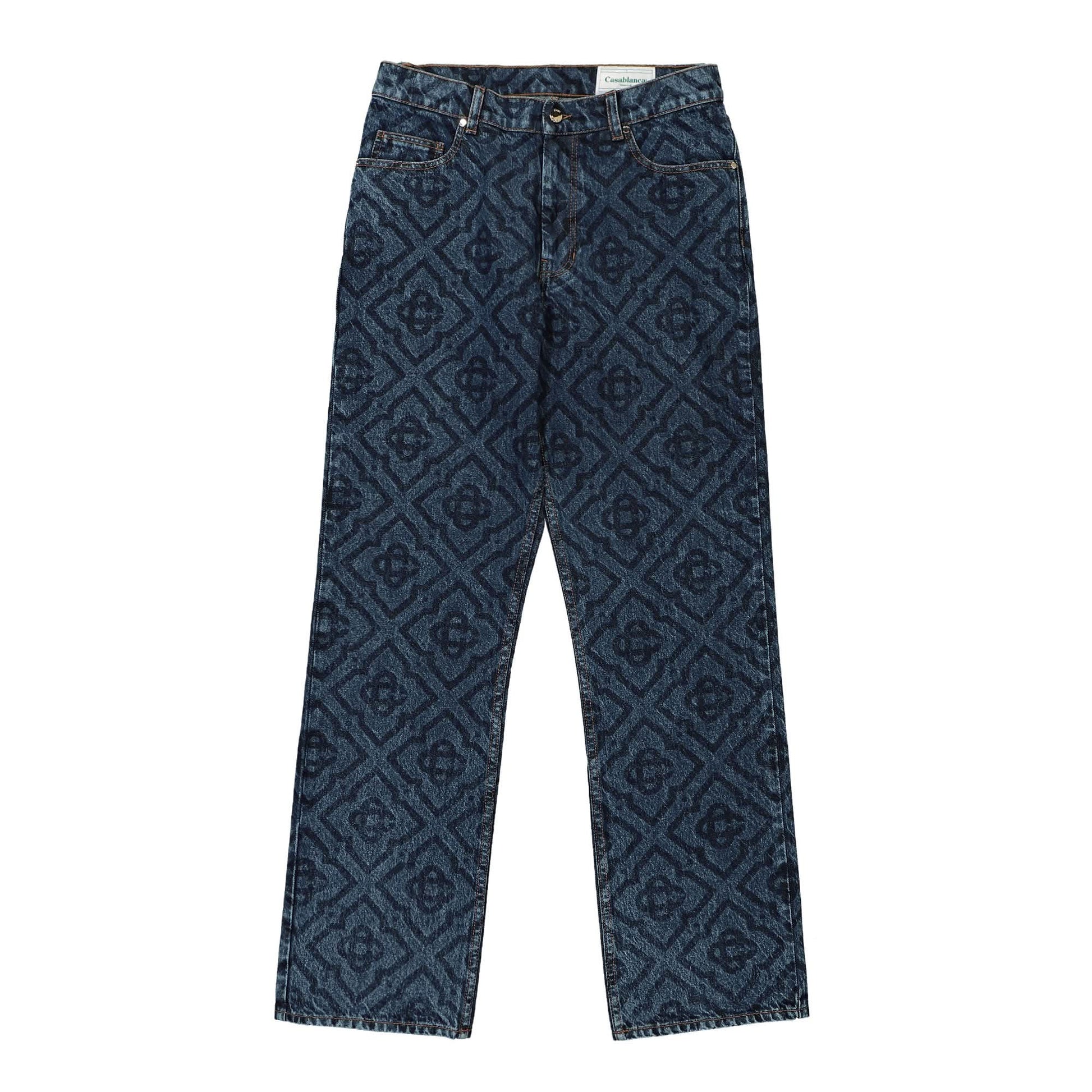 Casablanca Laser Monogram Denim Jeans Blue Detail view 1 | Gate