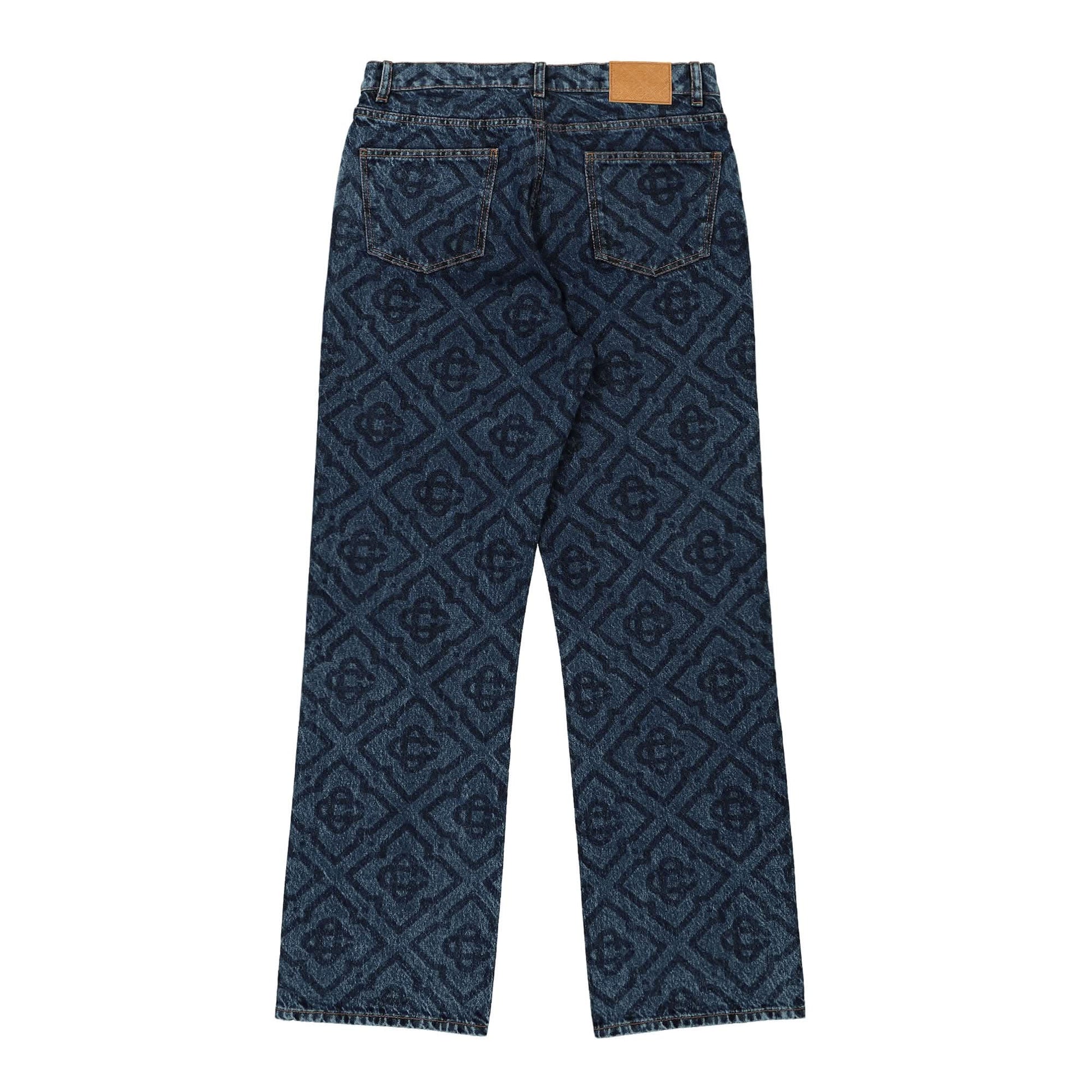 Casablanca Laser Monogram Denim Jeans Blue Detail view 2 | Gate