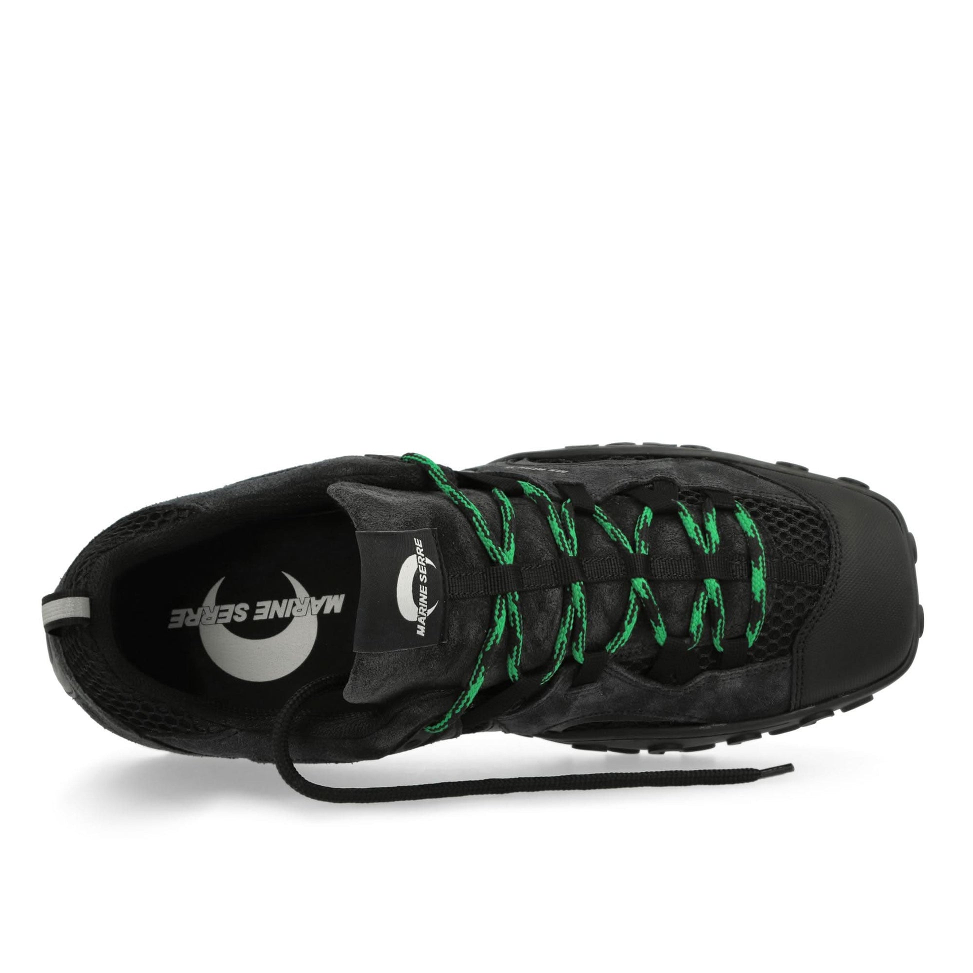 Marine Serre Suede Leather MS Rise Tyko Black Sneaker Detail view 5 | Gate