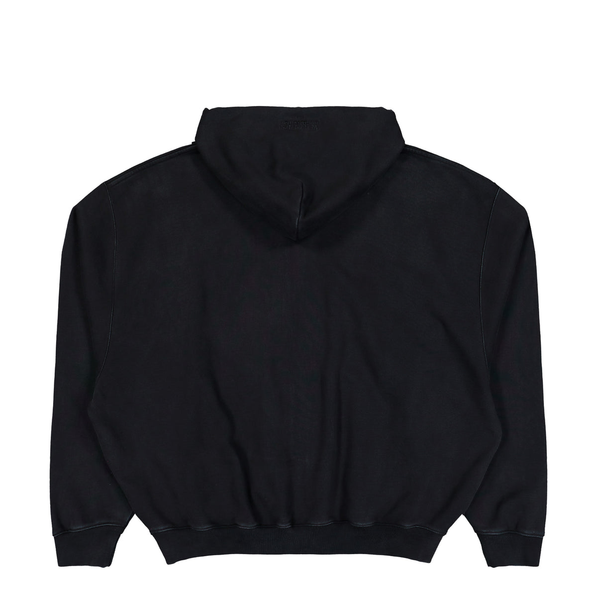 VETEMENTS Classic Logo Zip-Up Hoodie Faded Black / White Hoodies MH27ZU141B Detail View 1 | GATE