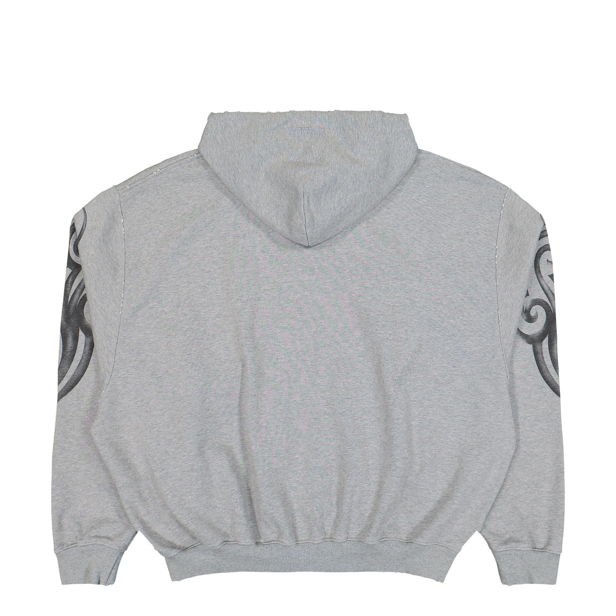 VETEMENTS Graffiti Tribal Zip-Up Hoodie Grey Melange Hoodies MH27ZU151G Detail View 1 | GATE