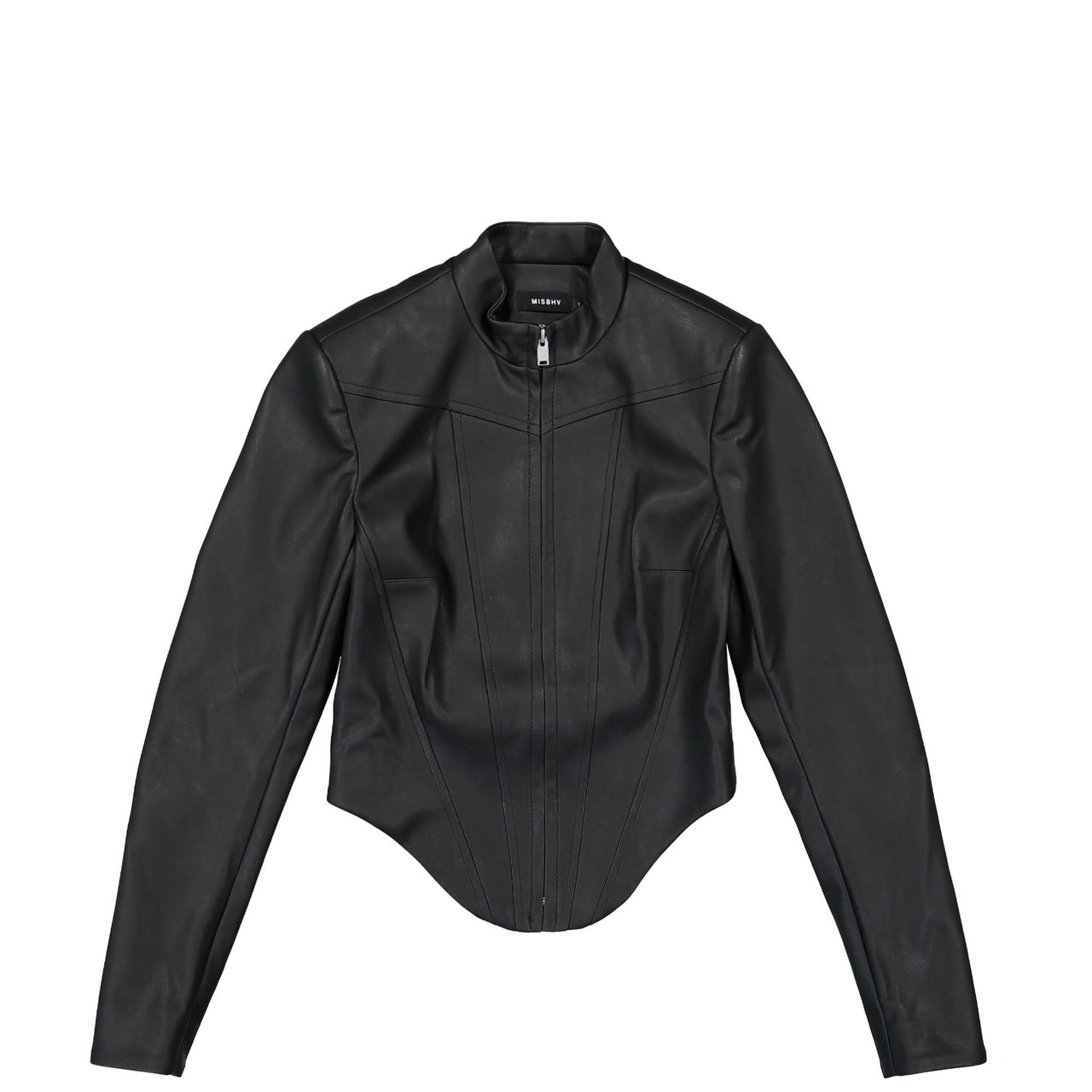 MISBHV Matte Faux Leather Jacket Black Detail view 1 | Gate