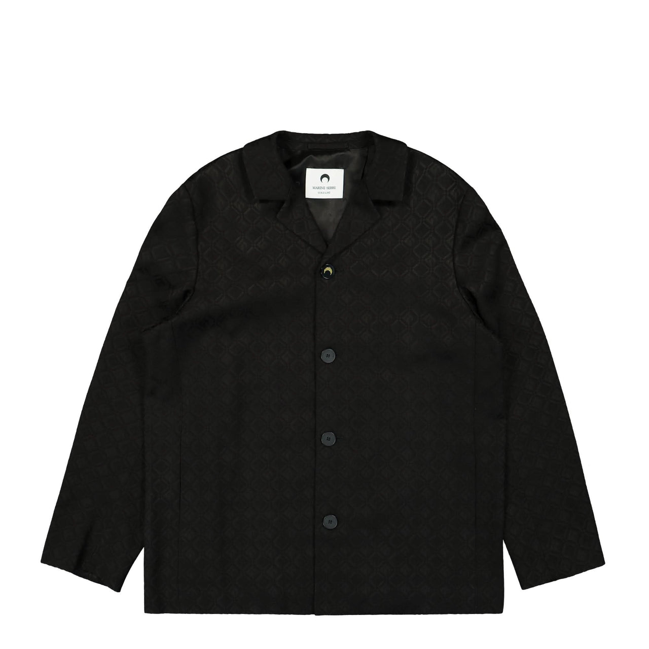 Marine Serre Moon Diamant Jacquard Tailored Jacket Black Detail view 1 | Gate