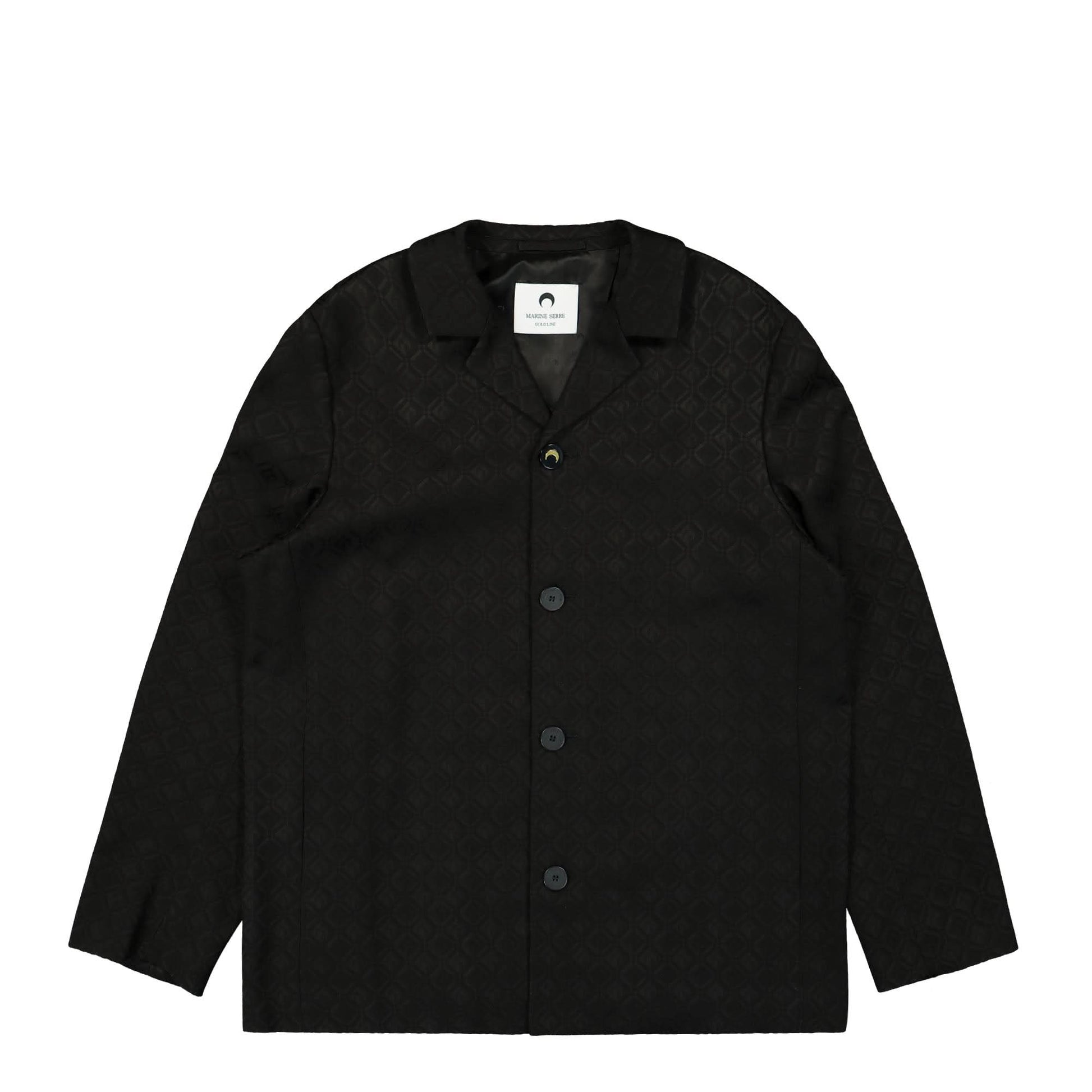 Marine Serre Moon Diamant Jacquard Tailored Jacket Black Detail view 1 | Gate