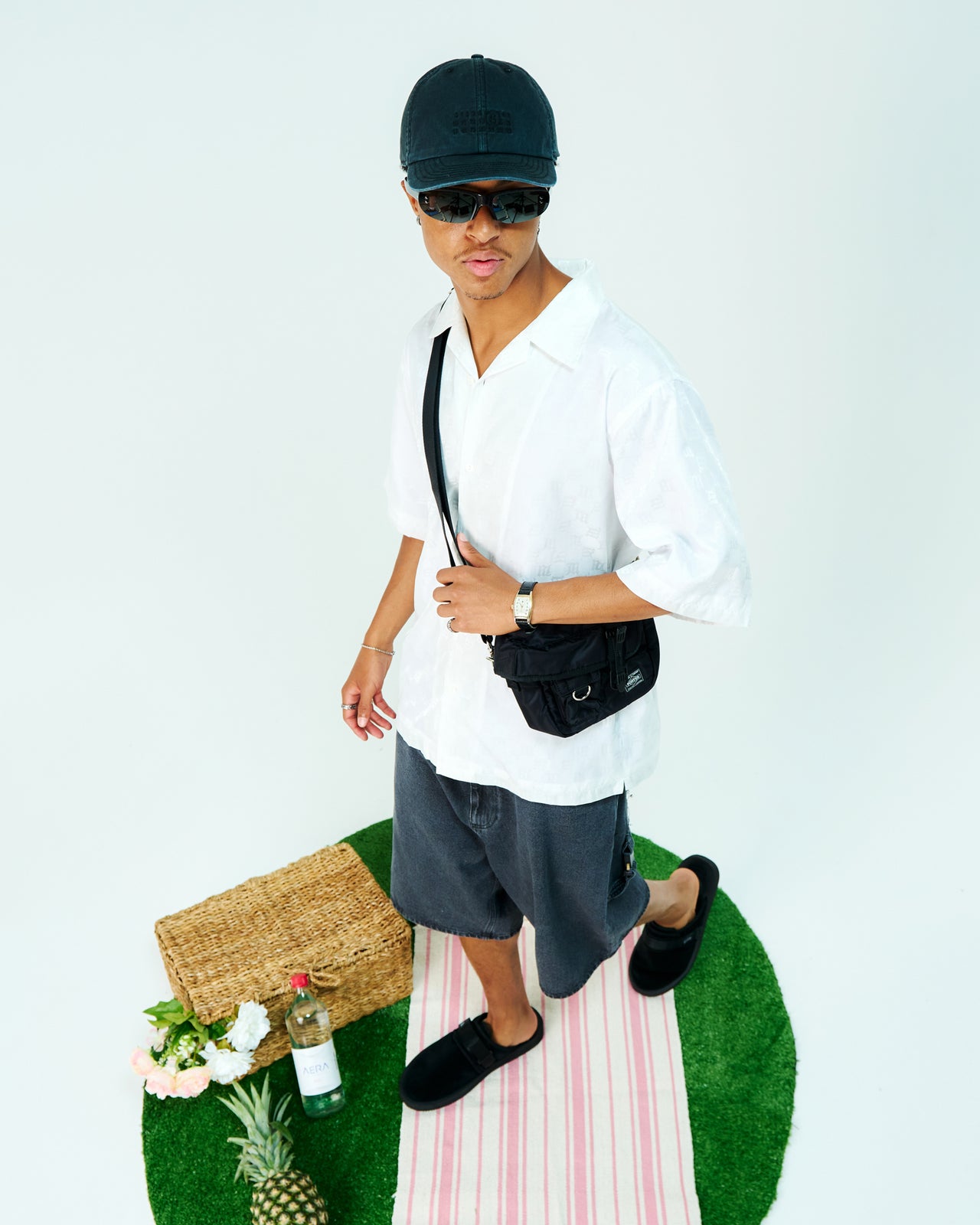 MISBHV Monogram Nylon Shirt White Detail view 1 | Gate