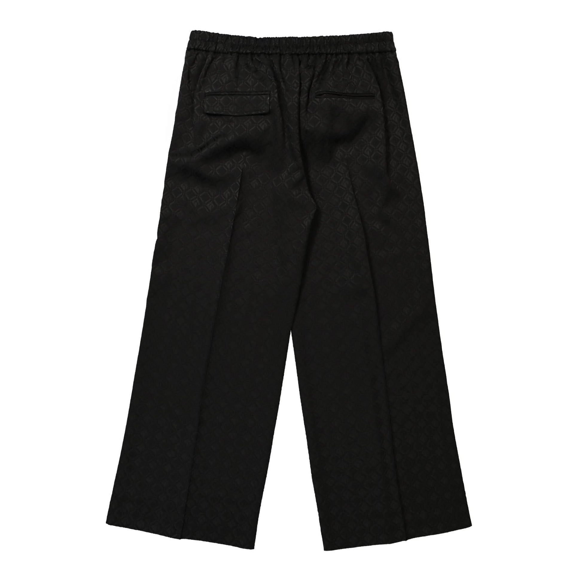 Marine Serre Moon Diamant Jacquard Wide Leg Pants Black Detail view 2 | Gate