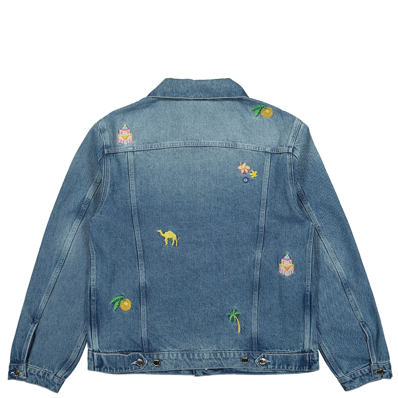 Casablanca Embroidered Motif Denim Jacket Blue Detail view 1 | Gate