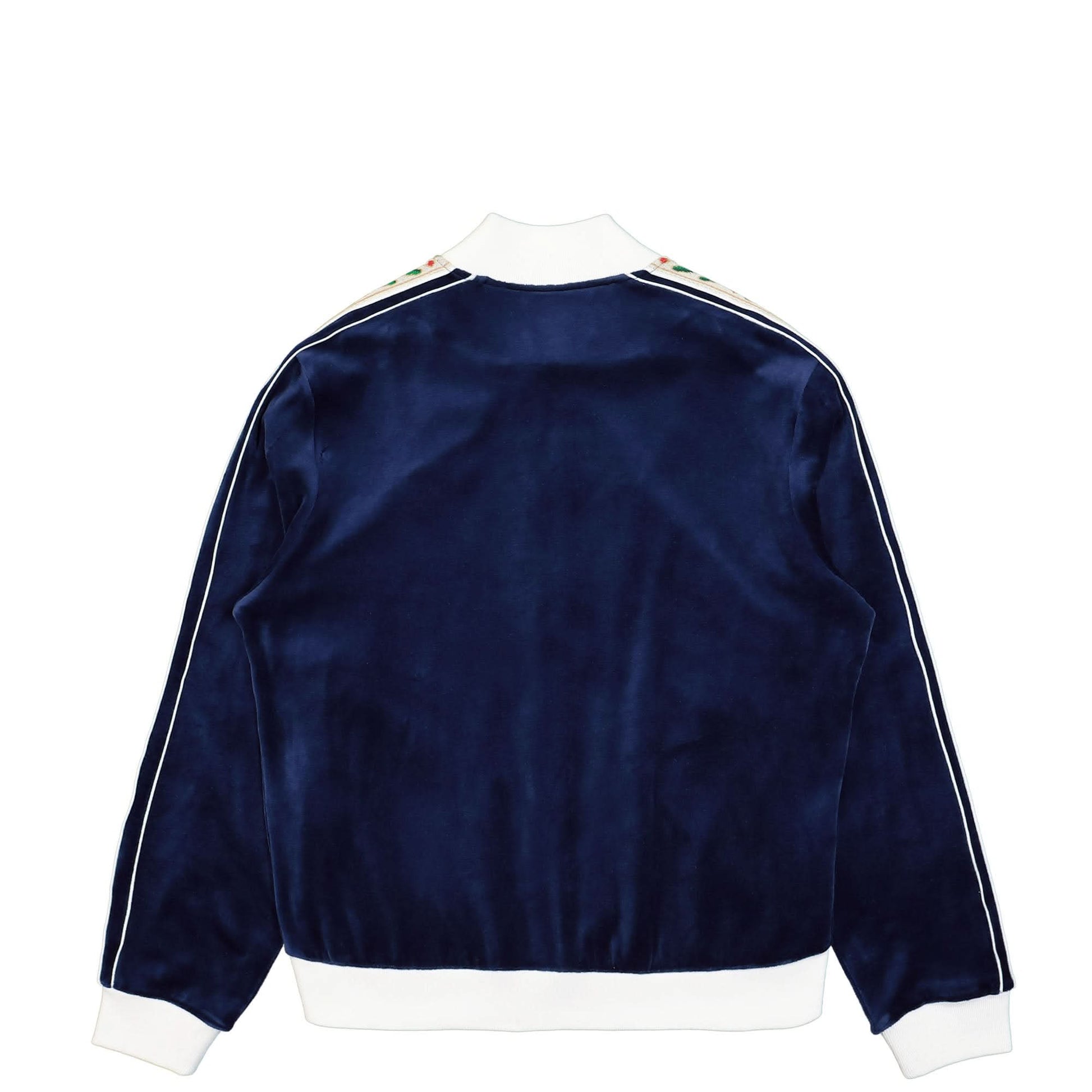 Casablanca Velour Laurel Track Jacket Blue Detail view 2 | Gate