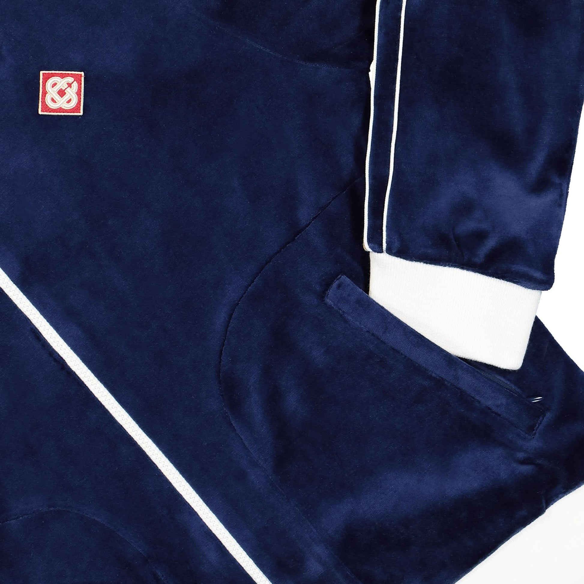 Casablanca Velour Laurel Track Jacket Blue Detail view 4 | Gate