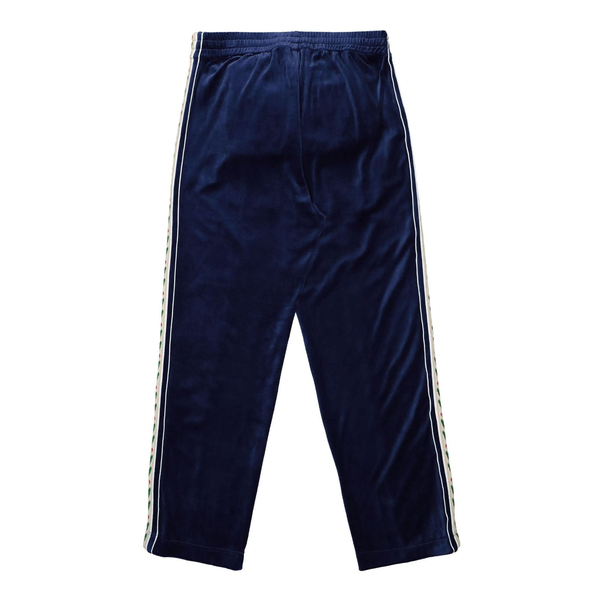 Casablanca Velour Laurel Track Pants Blue Detail view 2 | Gate