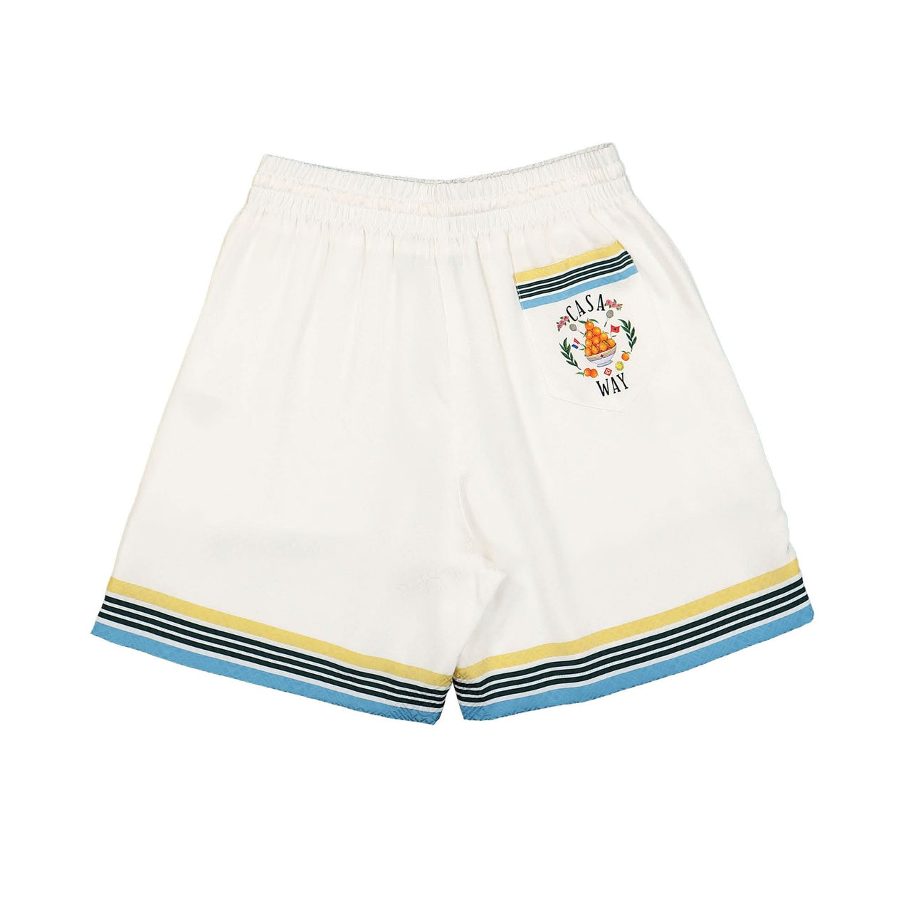 Casablanca Silk Shorts With Drawstrings White Detail view 1 | Gate