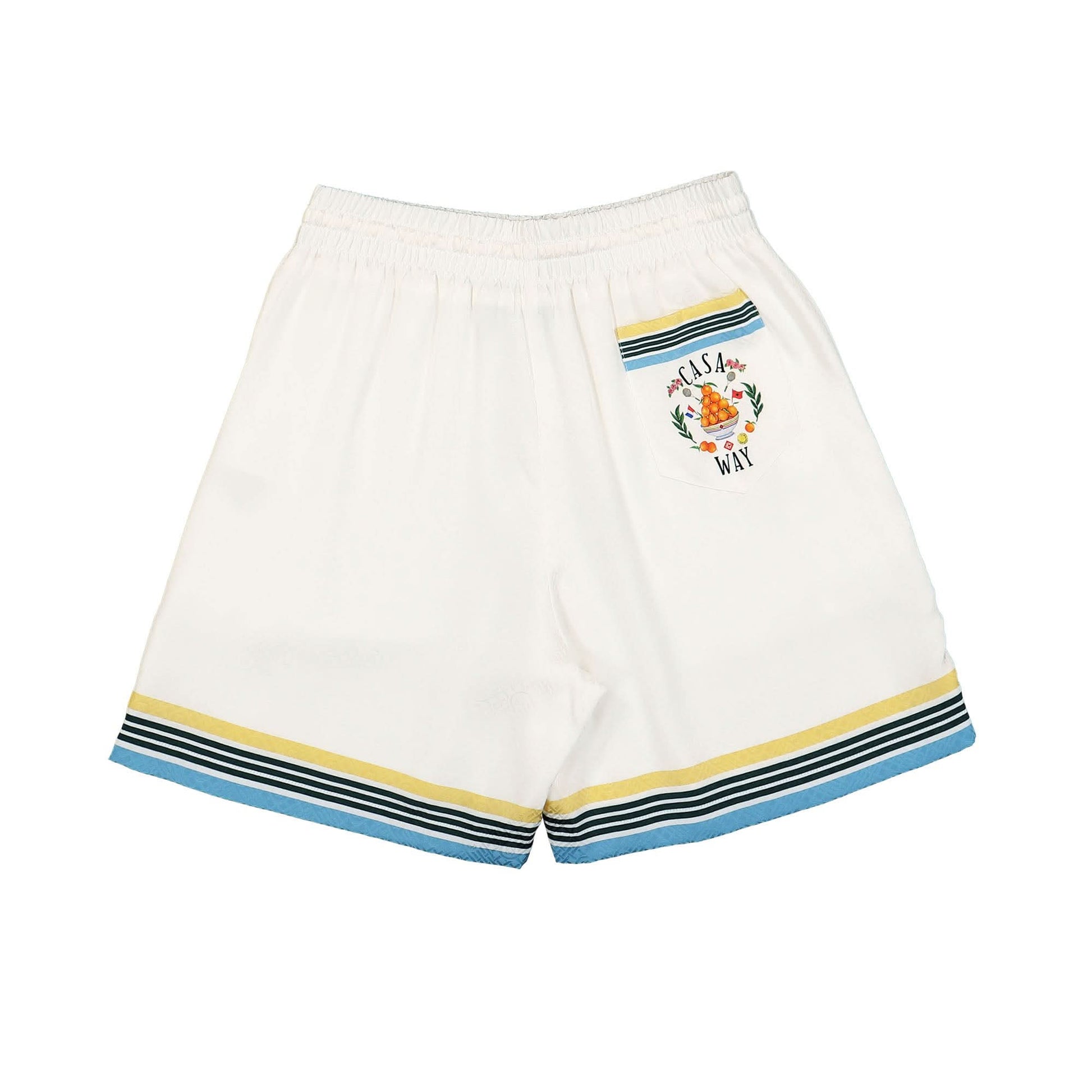 Casablanca Silk Shorts With Drawstrings White Detail view 2 | Gate