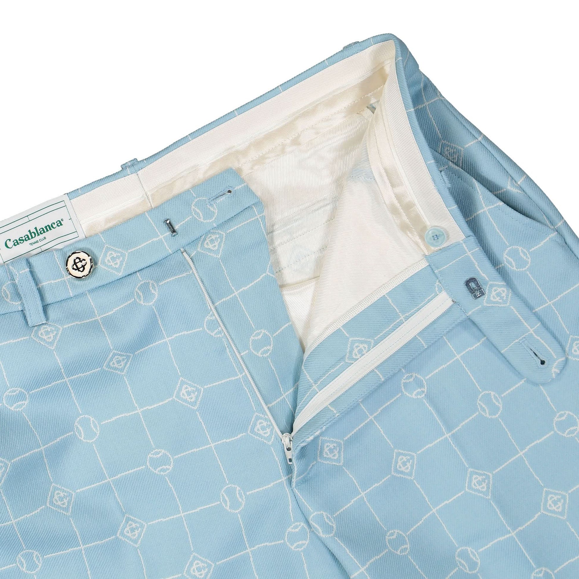 Casablanca Straight Leg Trouser Blue Detail view 4 | Gate