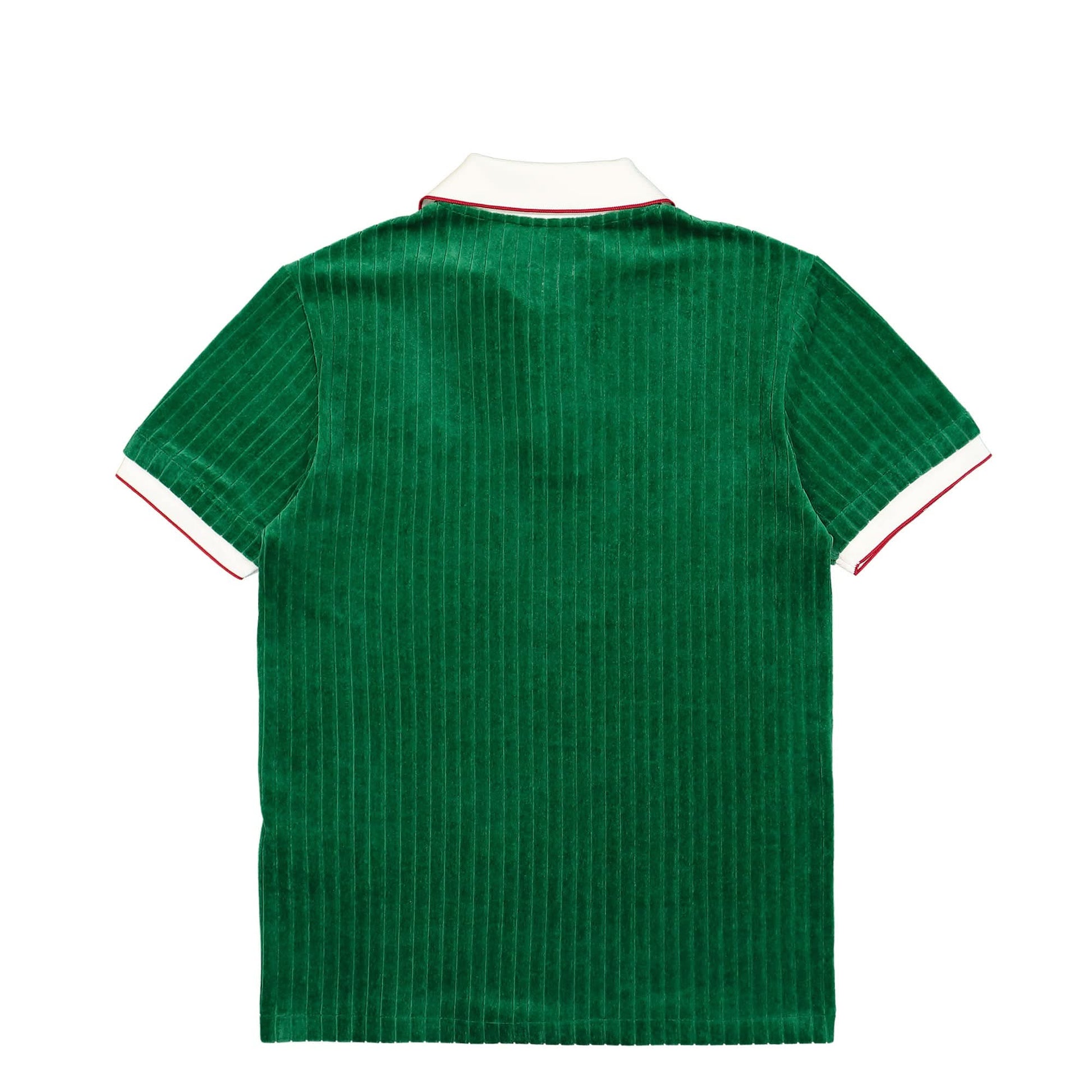 Casablanca Rib Velour Polo Shirt Green Detail view 2 | Gate