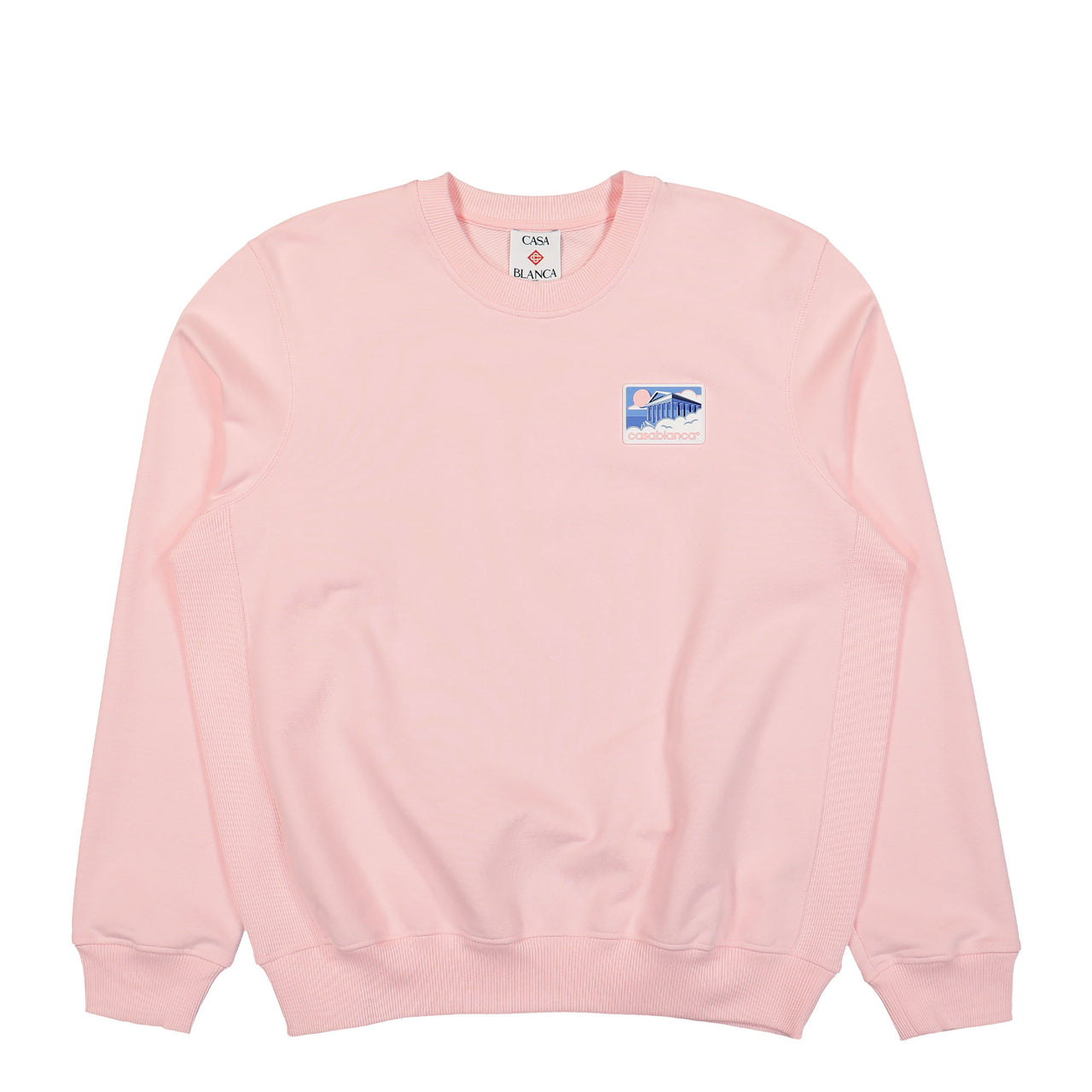 Casablanca Greek Temple Patch Classic Sweatshirt Pink Detail view 1 | Gate