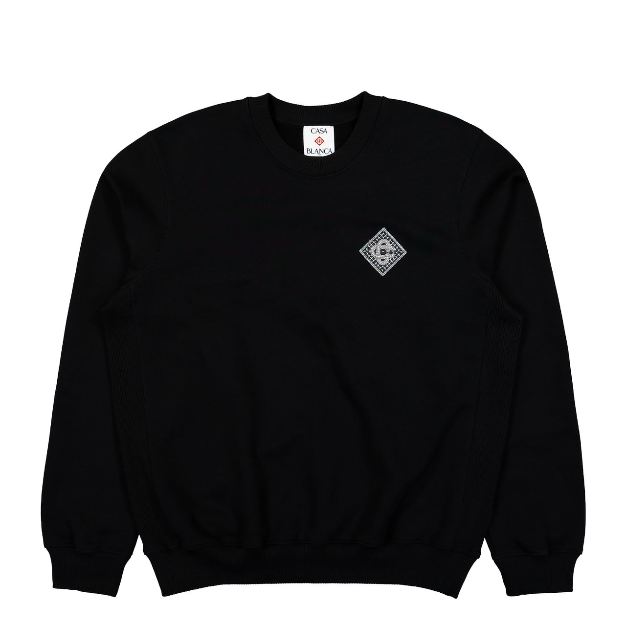 Casablanca Pearl Diamond CC Patch Sweatshirt Black Detail view 1 | Gate