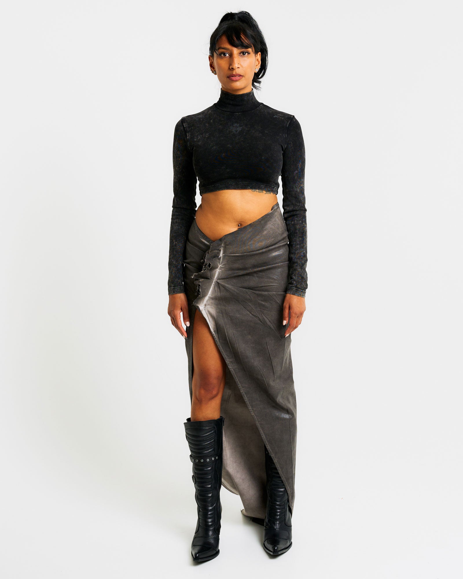 Rick Owens Soft EDFU Skirt Grey Detail view 2 | Gate