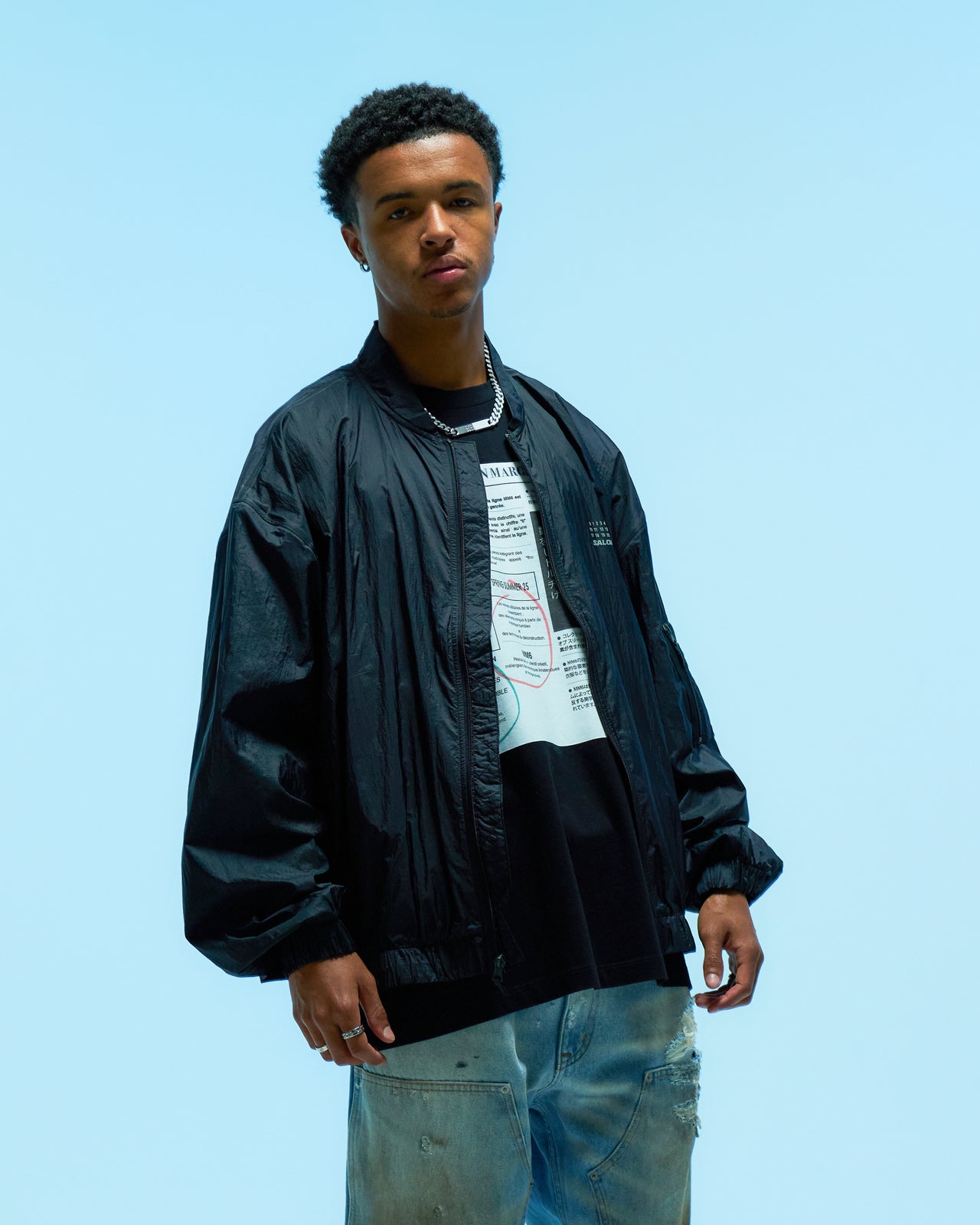 MM6 Maison Margiela Sports Jacket Black Detail view 1 | Gate