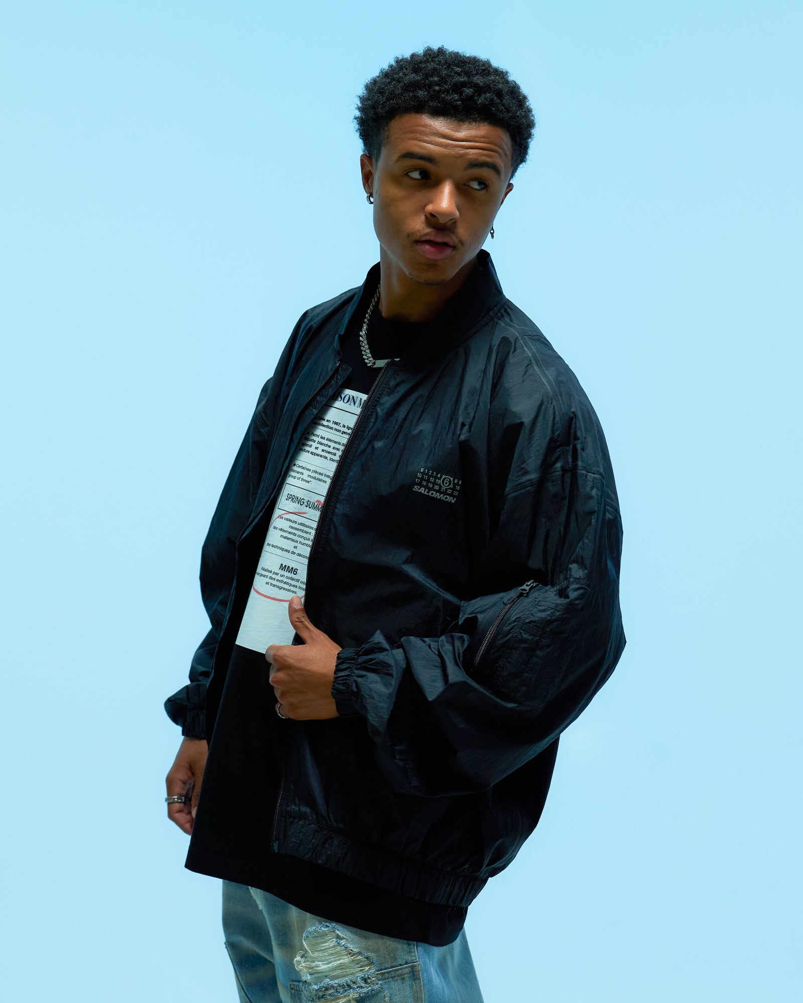 MM6 Maison Margiela Sports Jacket Black Detail view 3 | Gate