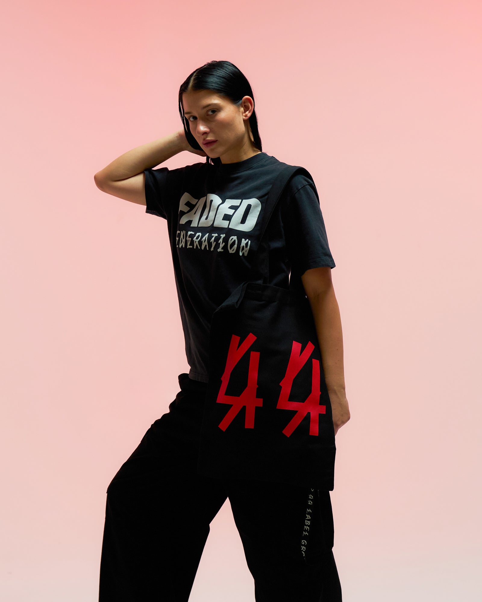 44 Label Group Tote Bag Heavy Cotton Black Detail view 2 | Gate
