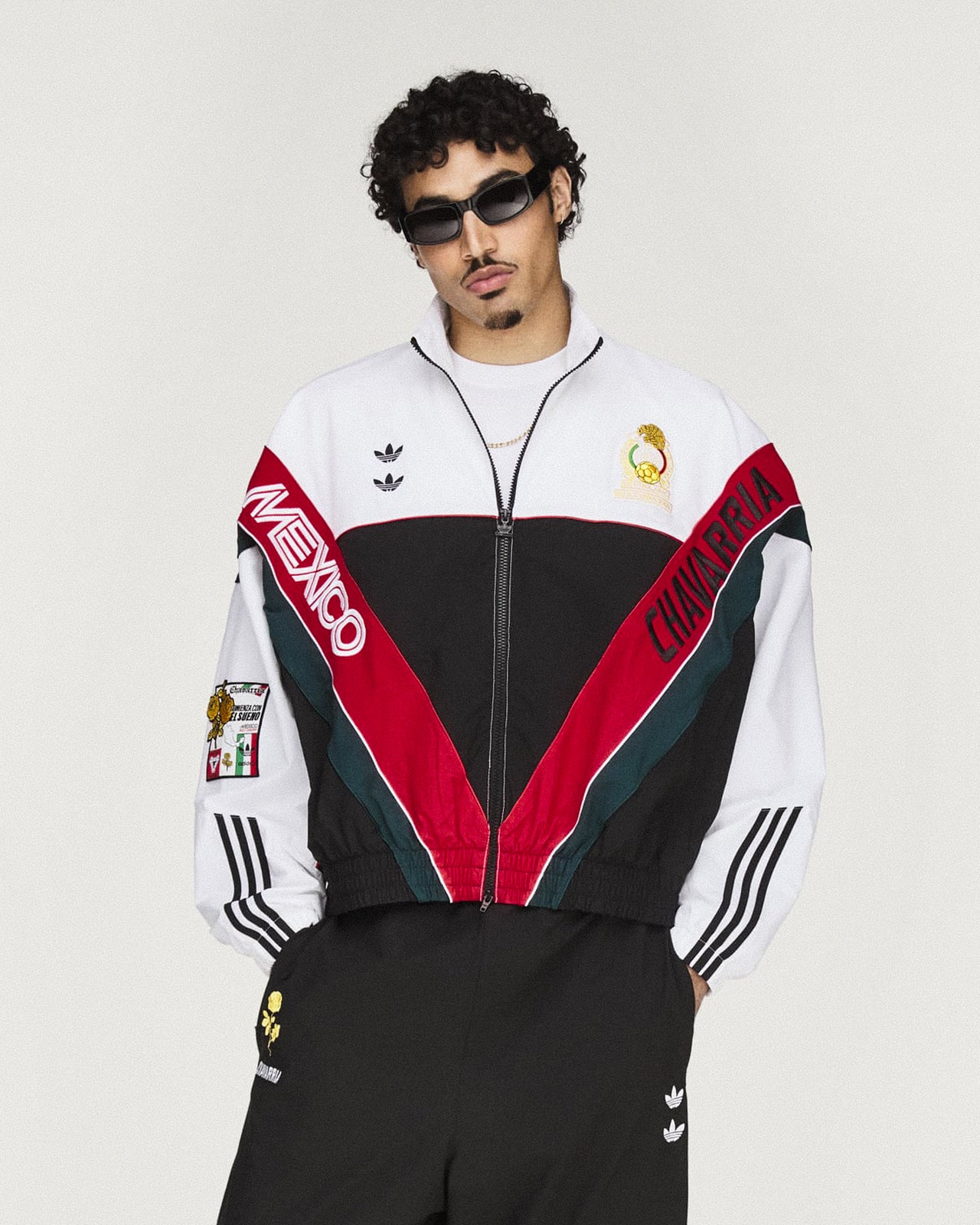 Willy Chavarria x adidas Woven Track Jacket White / Black Track Jacket KU7797 Detail View 1 | GATE