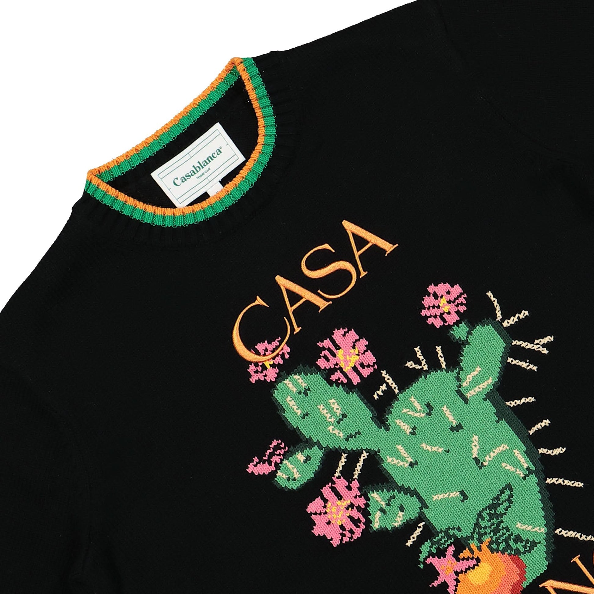 Casablanca Intarsia Sweater Black,Multicolor Detail view 3 | Gate