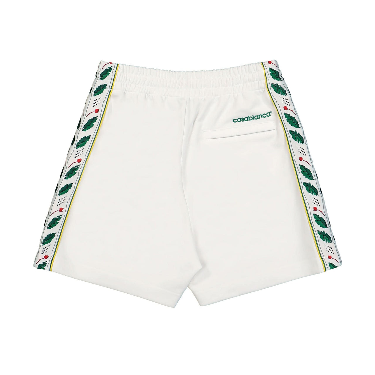 Casablanca Laurel Track Shorts White Detail view 1 | Gate