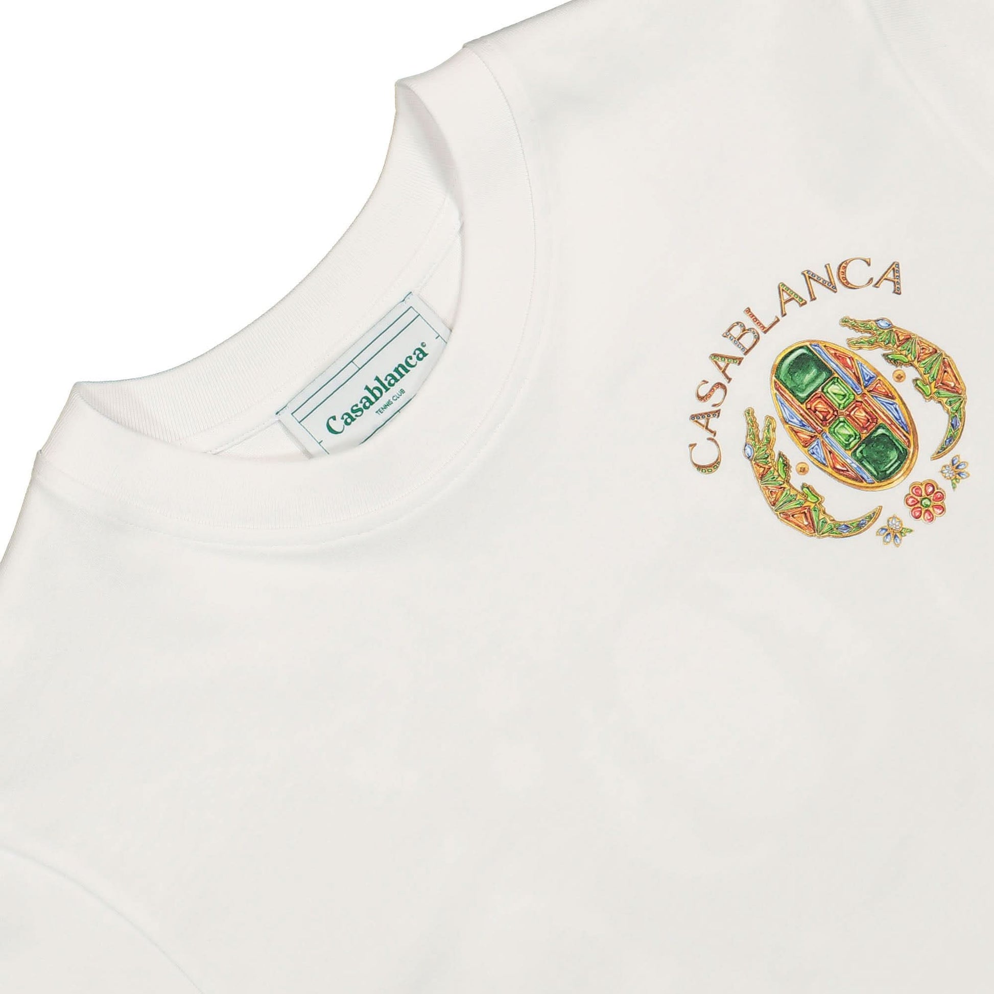 Casablanca Joyaux D'Afrique Tennis Club Printed T-Shirt White Detail view 3 | Gate