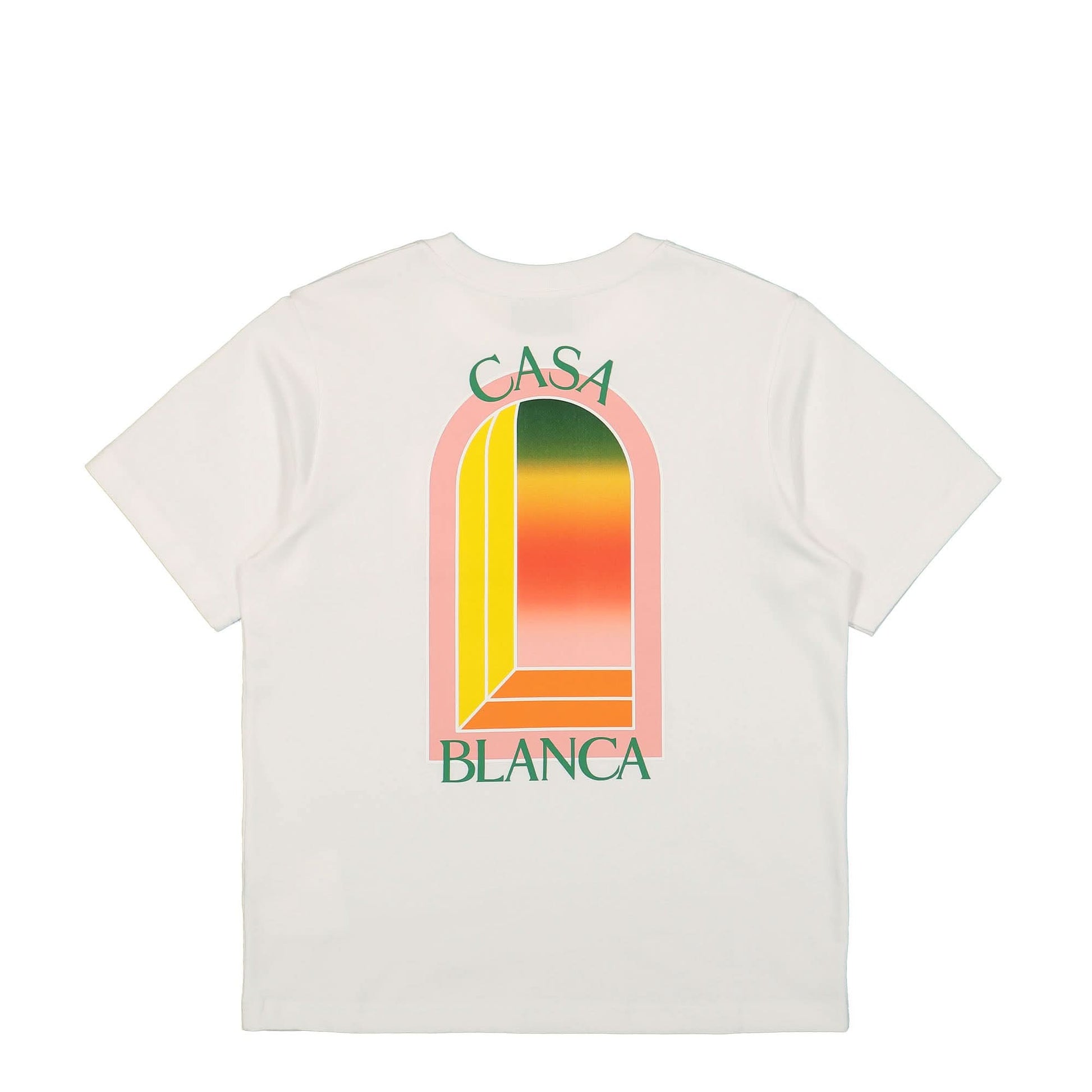 Casablanca Gradient Arch Logo Printed T-Shirt White Detail view 2 | Gate
