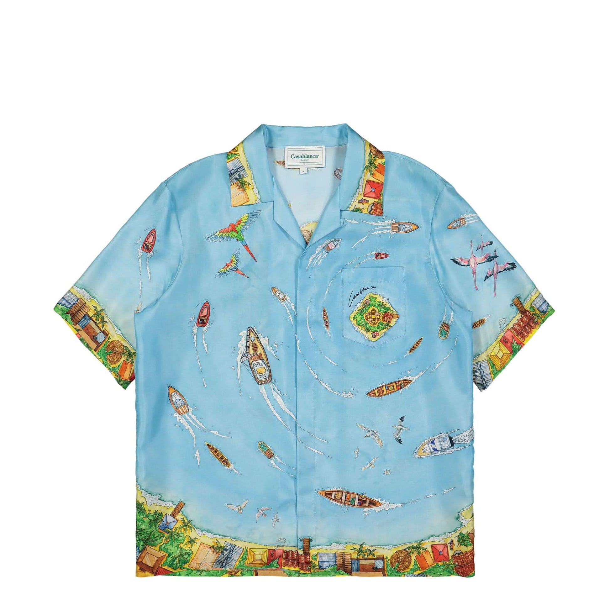 Casablanca Cuban Collar Short Sleeve Shirt Multicolor Detail view 1 | Gate