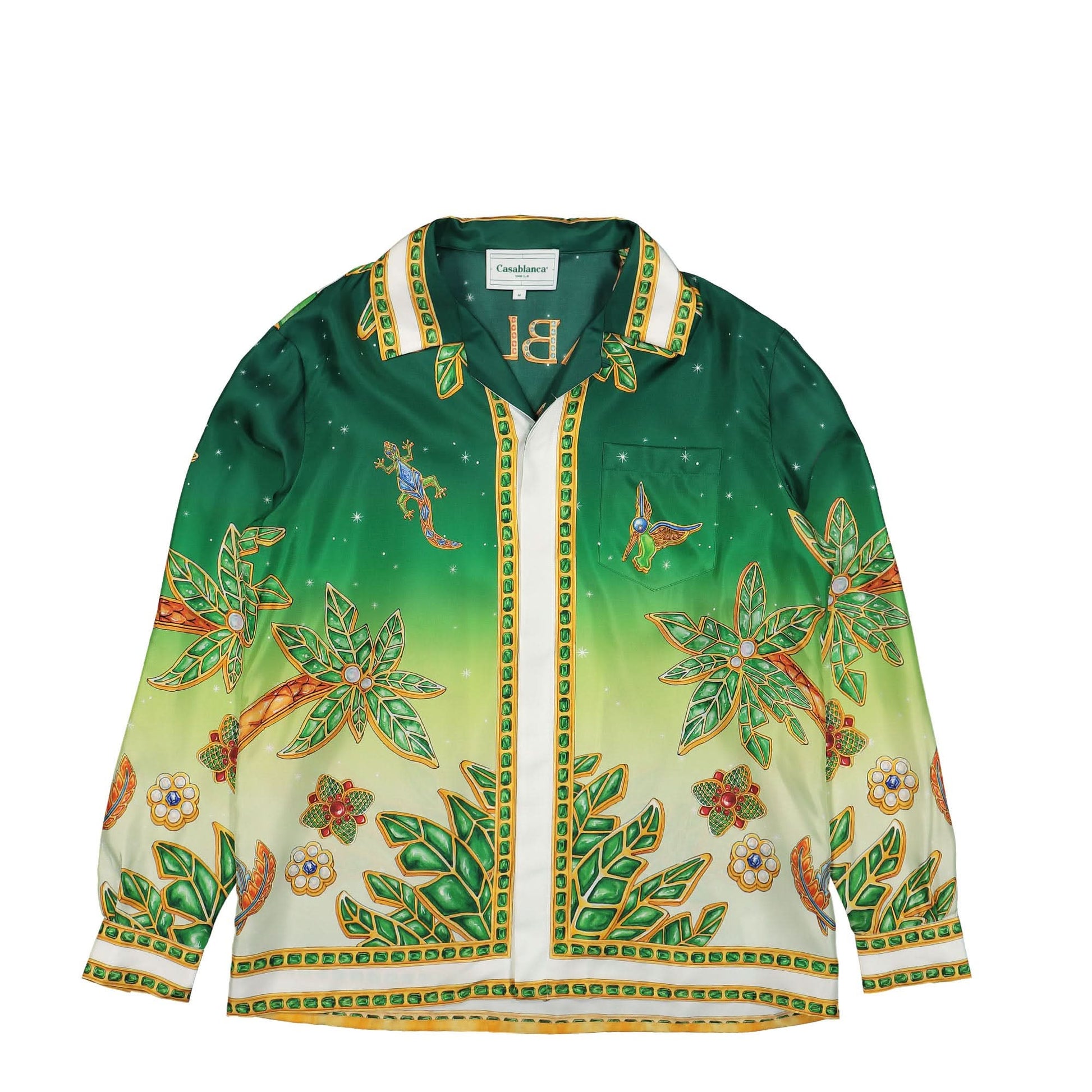 Casablanca Cuban Collar Long Sleeve Shirt Multicolor Detail view 1 | Gate