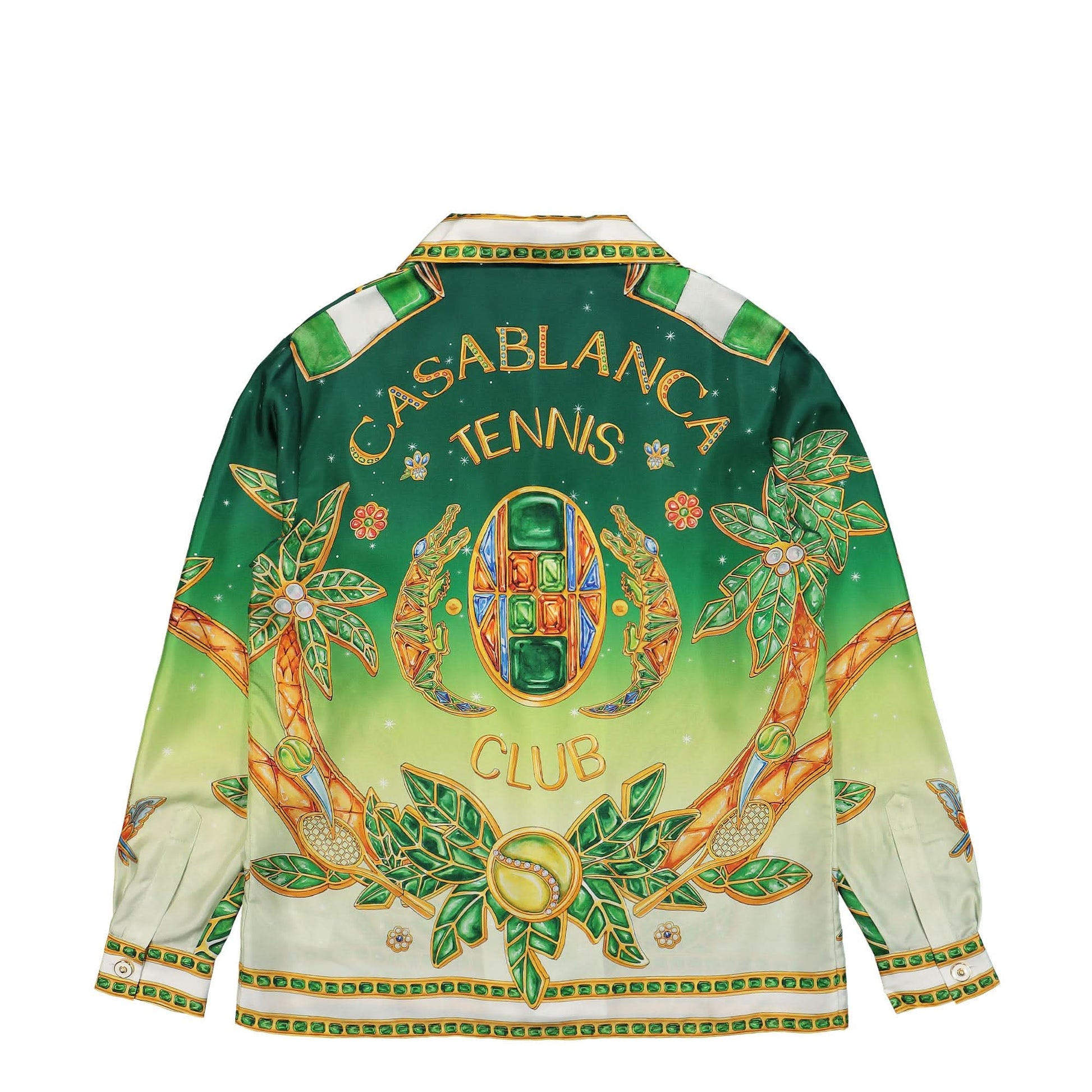 Casablanca Cuban Collar Long Sleeve Shirt Multicolor Detail view 2 | Gate