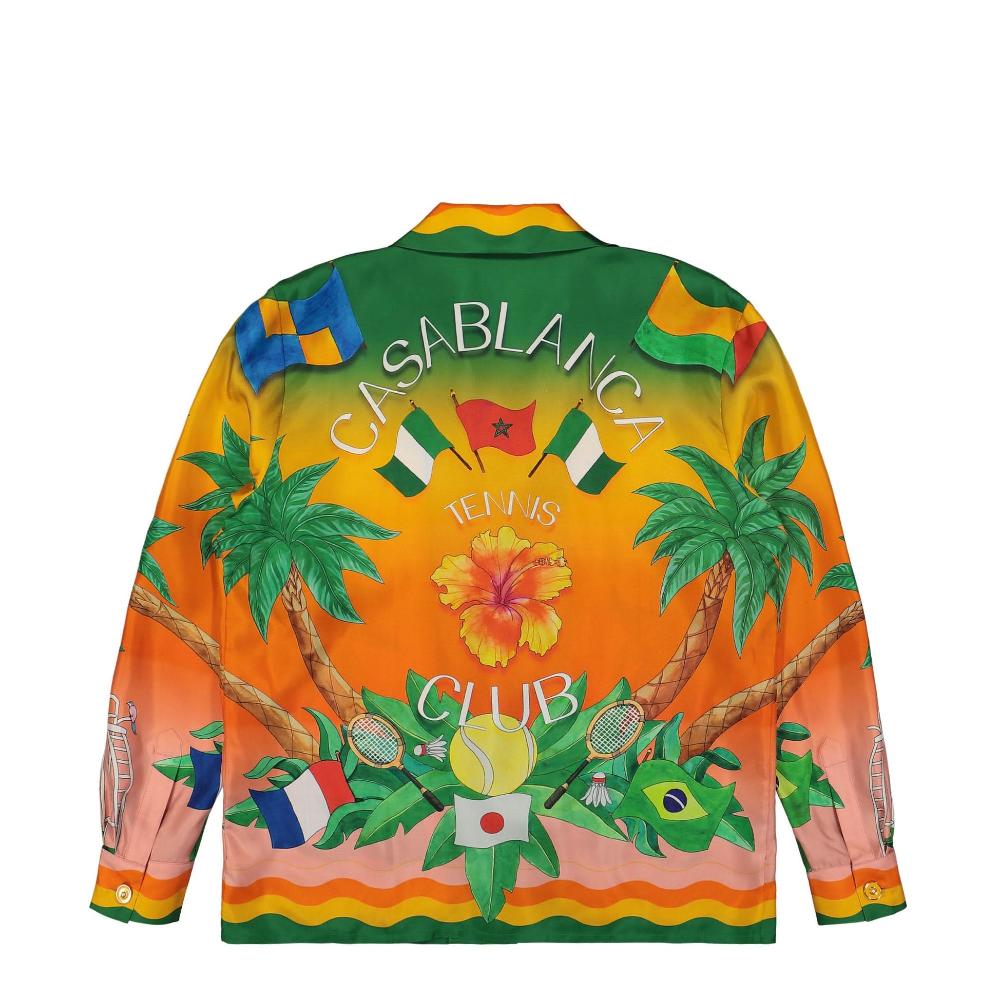 Casablanca Cuban Collar Long Sleeve Shirt Multicolor Detail view 2 | Gate