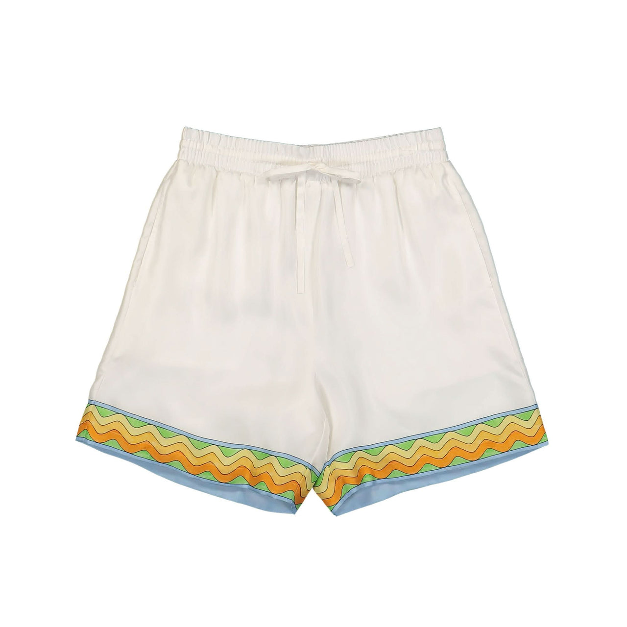 Casablanca Silk Shorts With Drawstrings Beige Detail view 1 | Gate