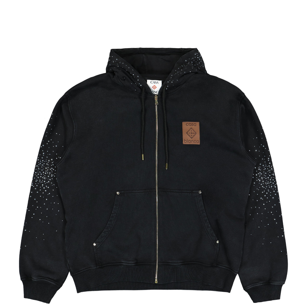 Casablanca La Prémonition Hotfix Printed Zip Hoodie Black Detail view 1 | Gate