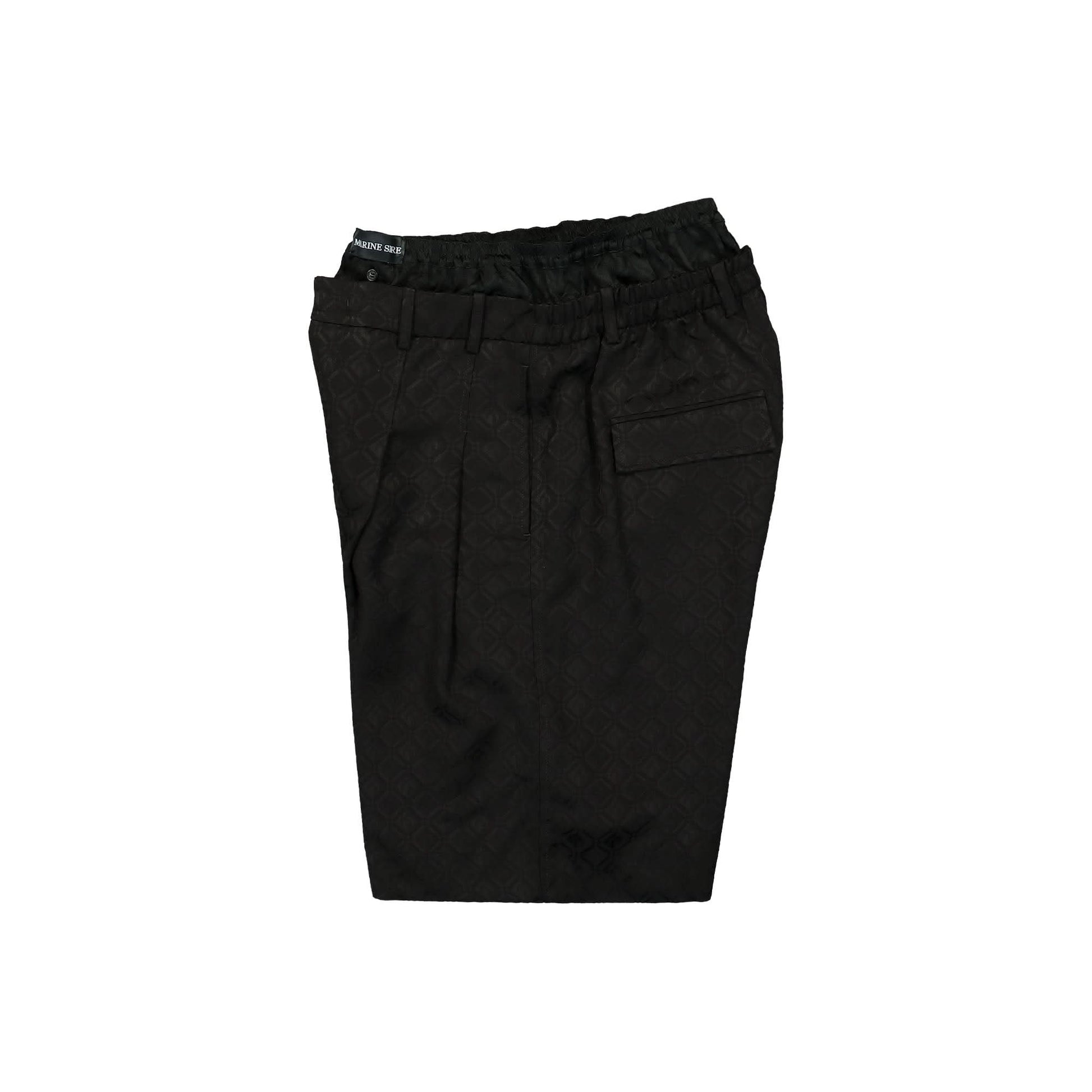 Marine Serre Moon Diamond Jacquard Double Waisted Shorts Black Detail view 4 | Gate