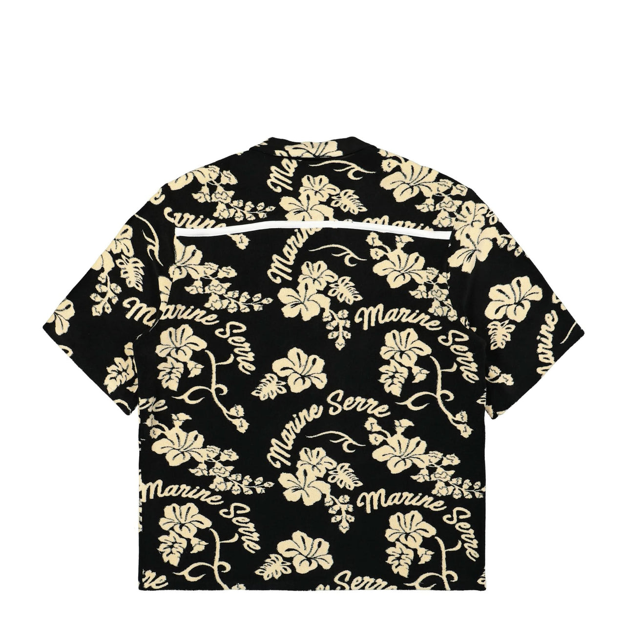 Marine Serre Jersey Jacquard Towels Bowling Shirt Black Detail view 1 | Gate